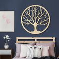 wall-art sierobject voor aan de wand houten decoratie populier fineer - levensboom beige