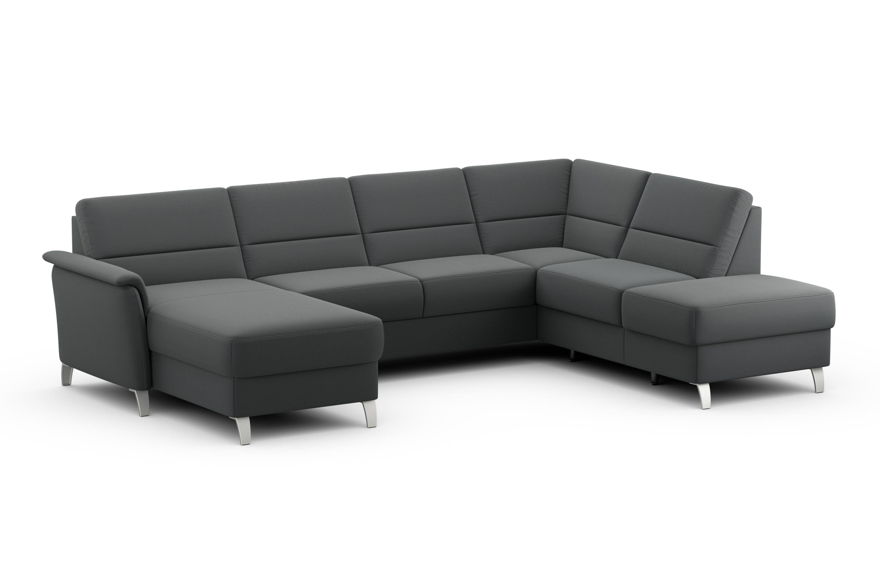 sit&more Zithoek Palmera U-vorm, B: 308 cm optioneel bedfunctie & bedlade, veerkern