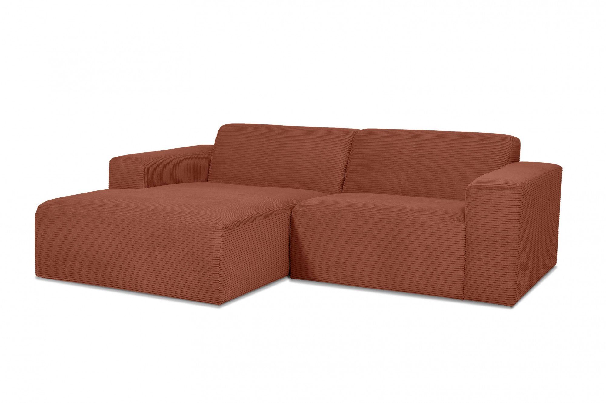 INOSIGN Hoekbank Koa, 228 cm, L-vorm, modulair bankstel, webstof, cord Designbank, zachte lounge-zitcomfort, golfondersteuning, tot aan de vloer