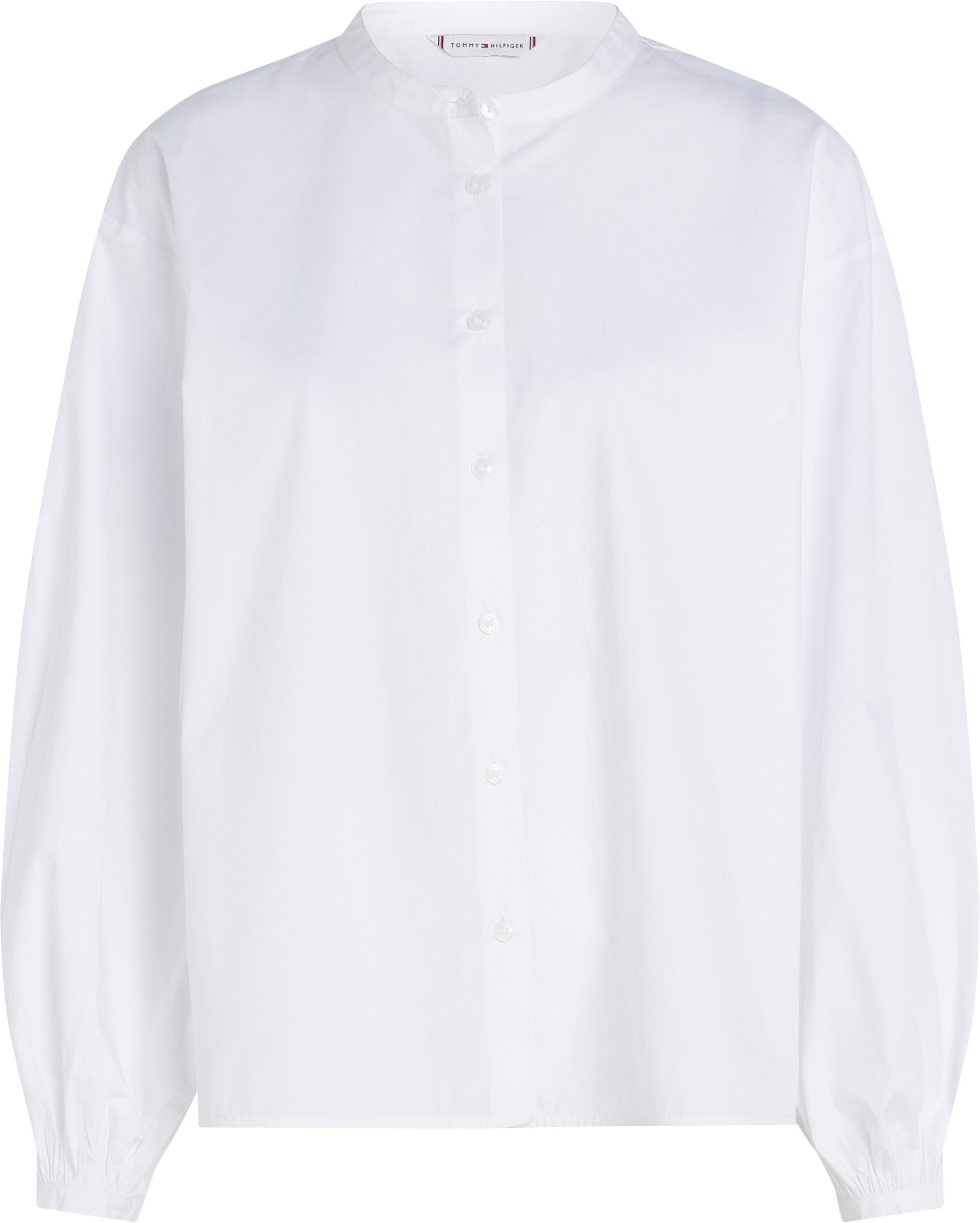 Tommy Hilfiger Blouse met lange mouwen COTTON V-NECK BALLOON LS BLOUSE