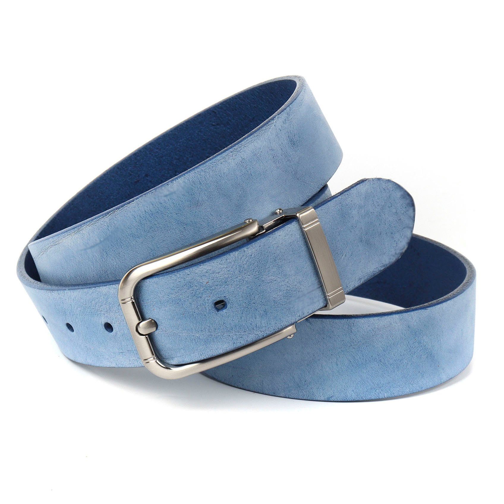 Anthoni Crown Leren riem Plantaardig gelooide riem van rundleer heren riemen maat 95 blauw