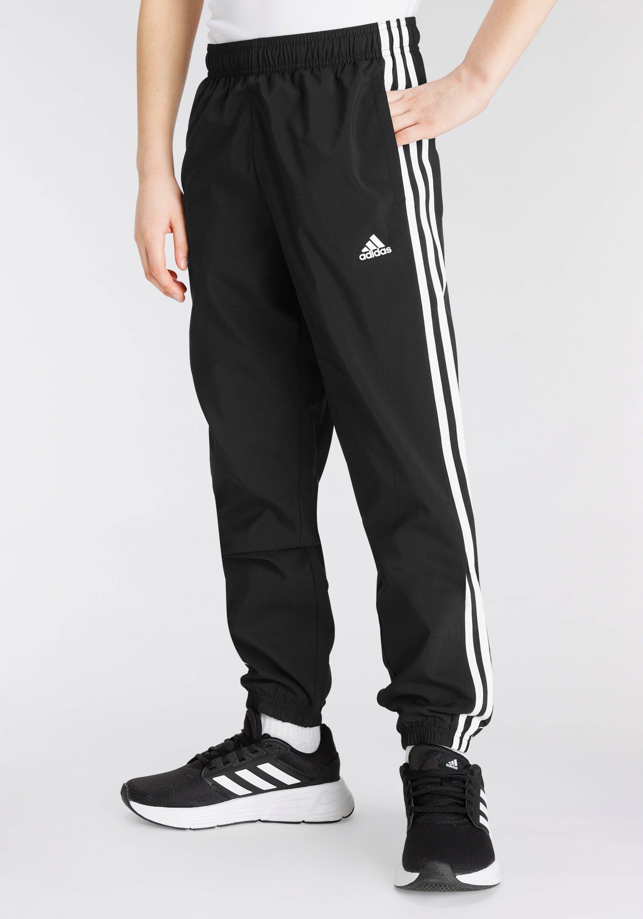 adidas sportswear sportbroek essentials 3stripes woven broek (1-delig) zwart