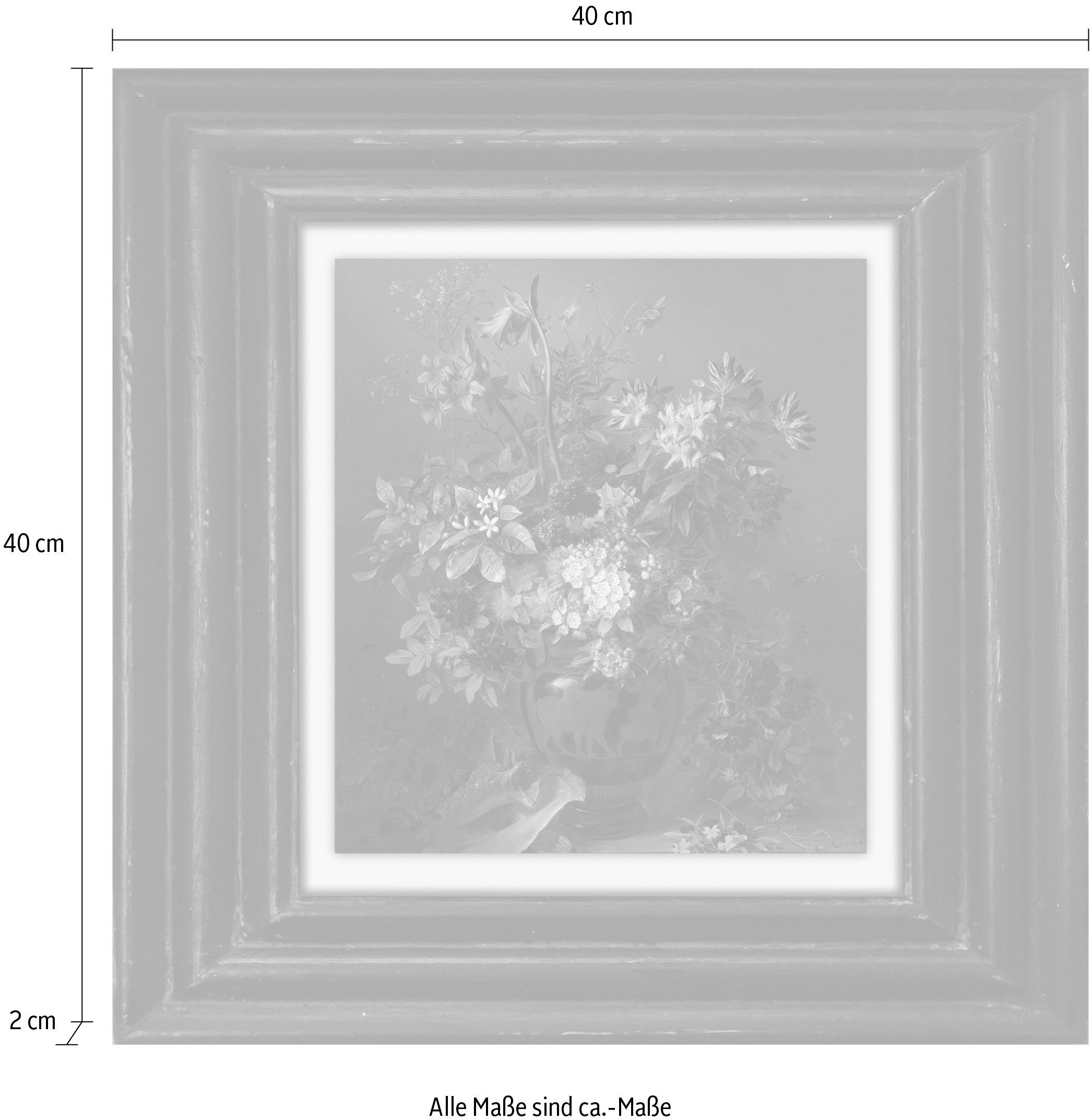queence Artprint op linnen Bloemen Premium canvasstof, handgemaakt in Duitsland, 40x40cm