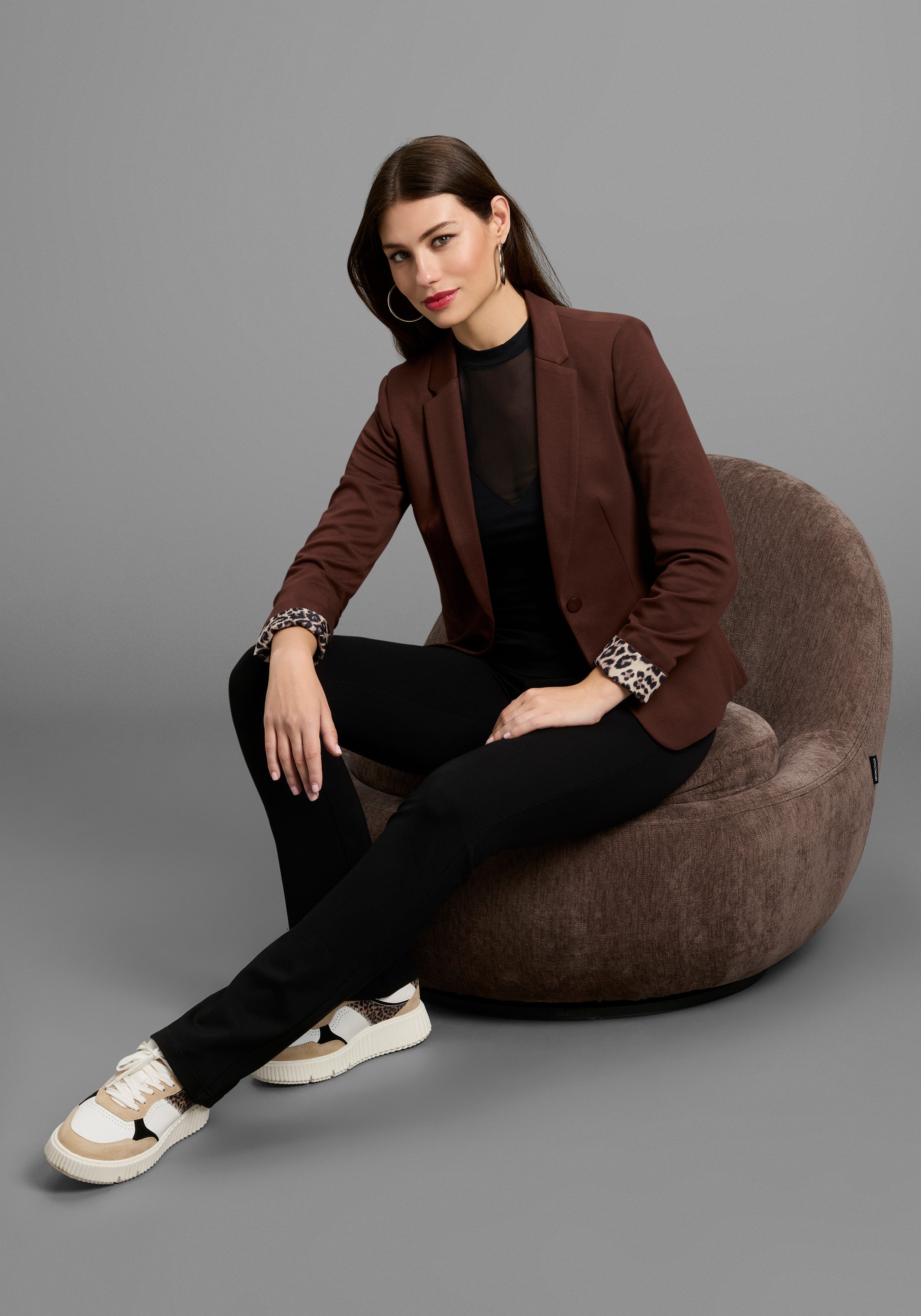 Bruno Banani Korte blazer Leeuwenprint voering