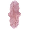luxor living vachtvloerkleed double echte lamsvacht, natuurproduct - wordt van 2 afzonderlijke vellen aan elkaar genaaid. daardoor kan de vorm verschillen, ideaal in de woonkamer  slaapkamer roze