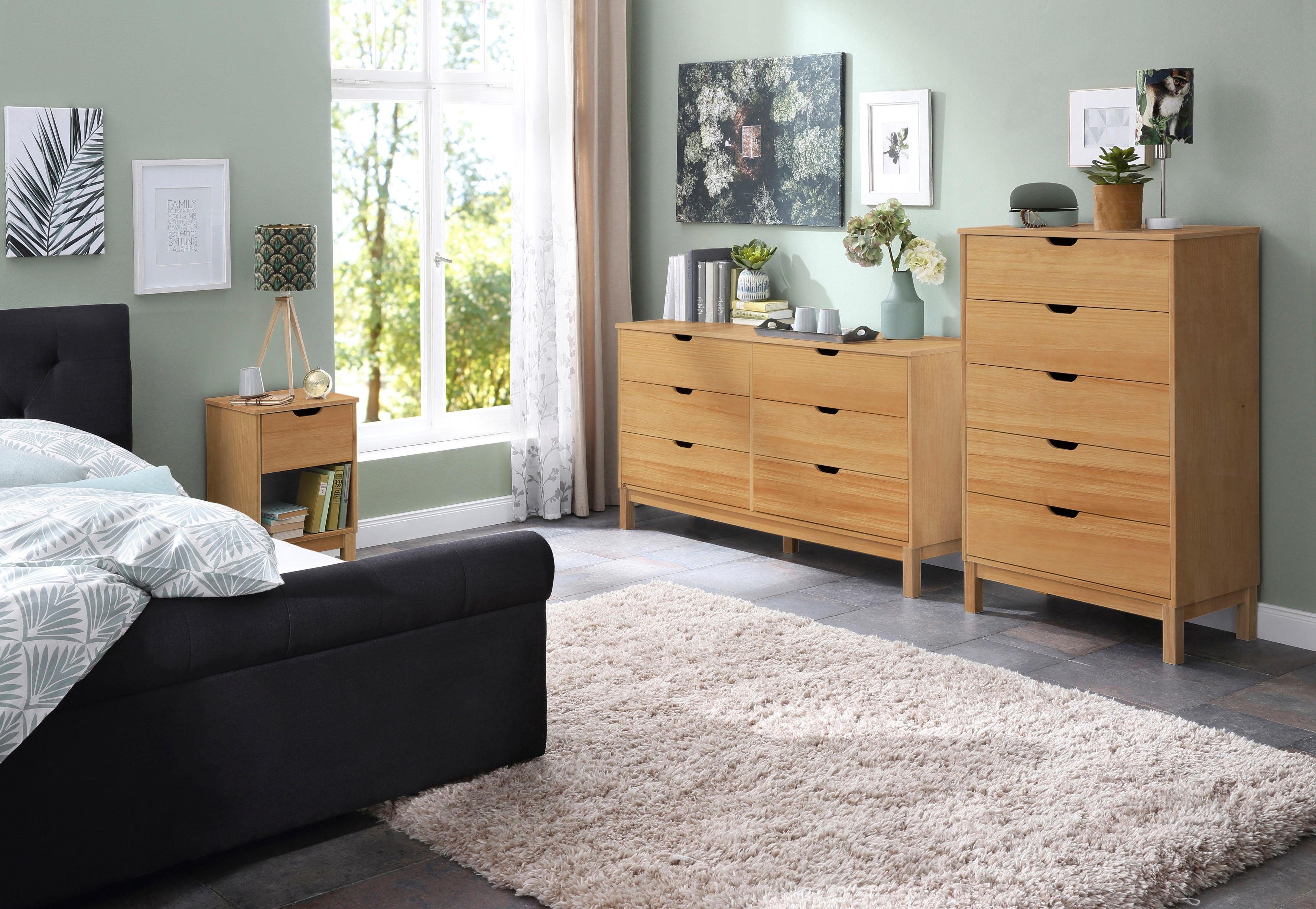 Home affaire Kast Post massief grenenhout, met vele opbergmogelijkheden, breedte 76 cm