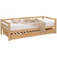 luettenhuett slaapbank alpi met lade van massief grenenhout, in drie verschillende kleurvarianten, totale breedte 103 cm, kinderbed, 1-persoons beige