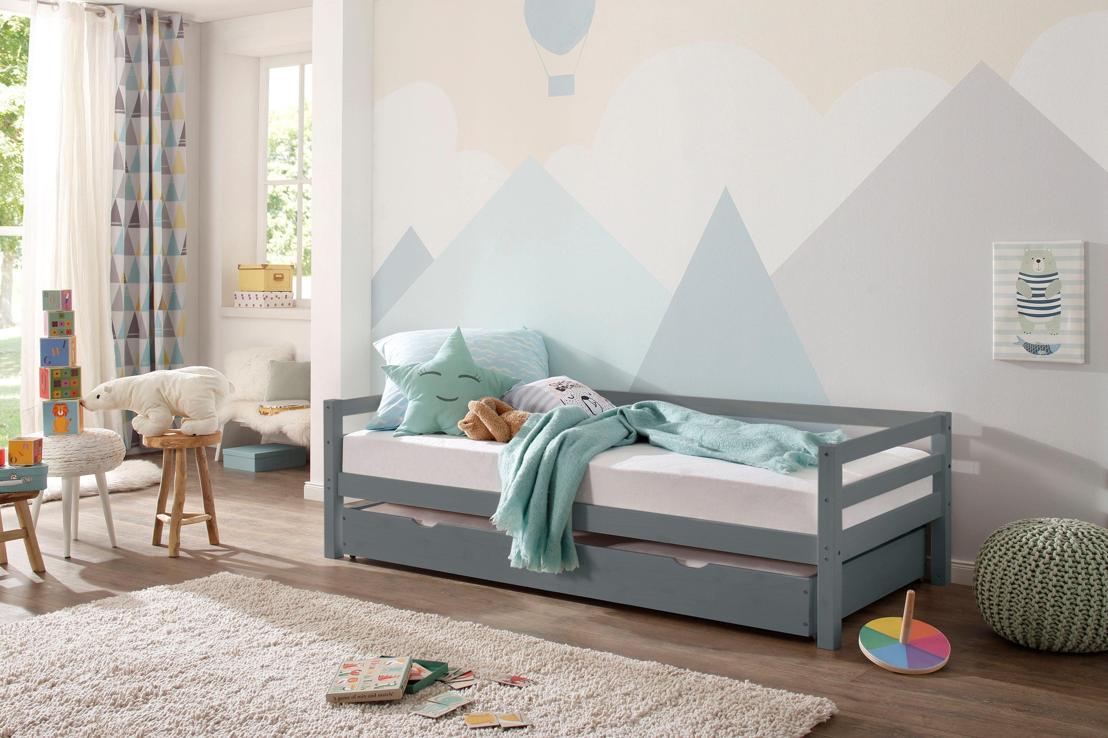 Lüttenhütt Slaapbank Alpi met lade van grenenhout, totale breedte 103 cm, kinderbed (1 stuk)