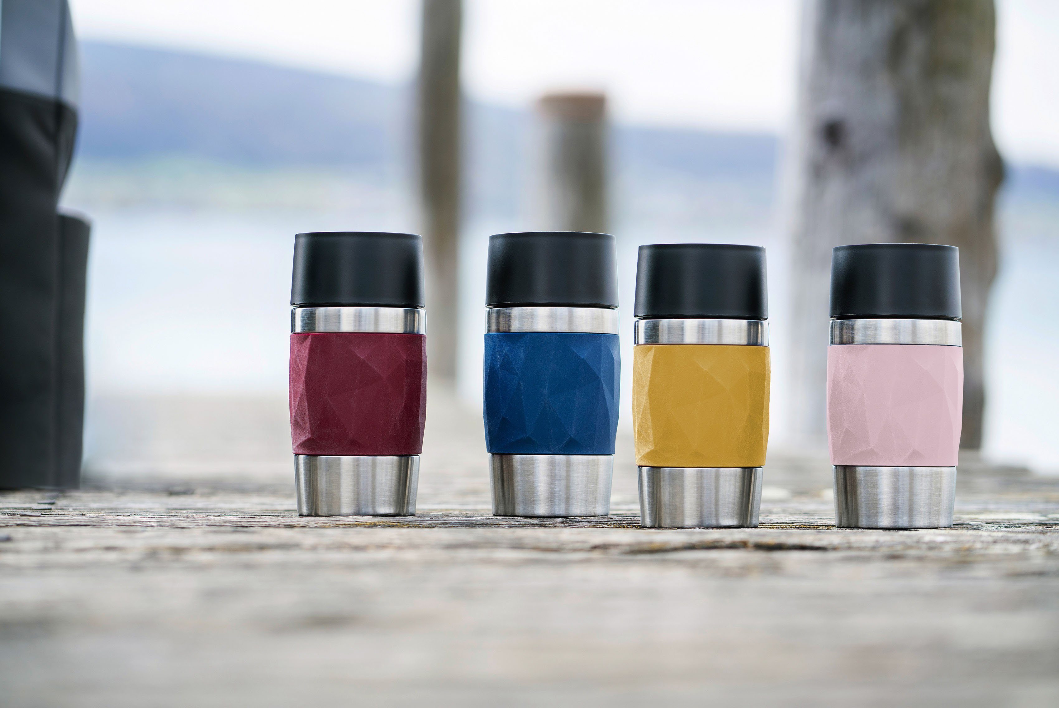 Emsa Thermosbeker Travel Mug Compact 0,3l, roestvrij staal, 3u warm/6u koud, 360° drinkopening, vaatwasmachinebestendig