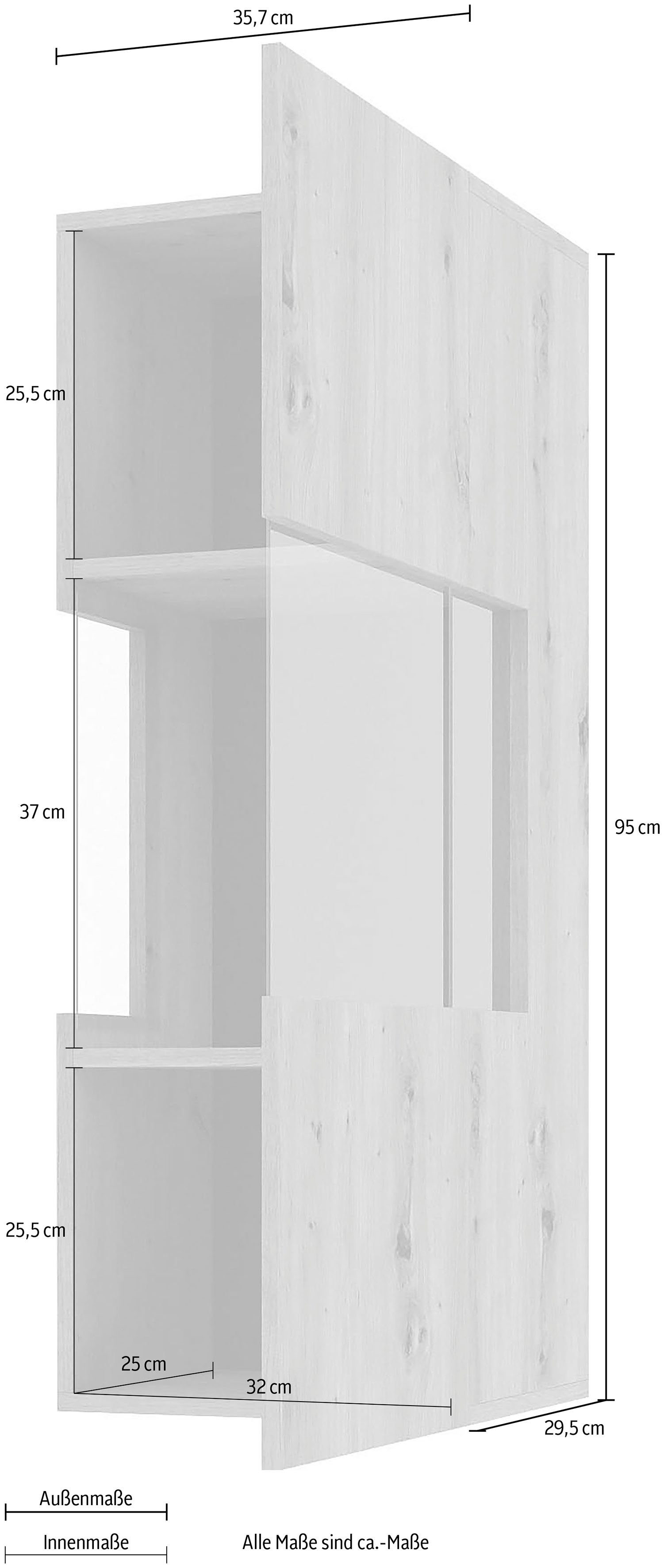 INOSIGN Hangende vitrinekast AVA moderne greeploze vitrinekast, hoekverglazing