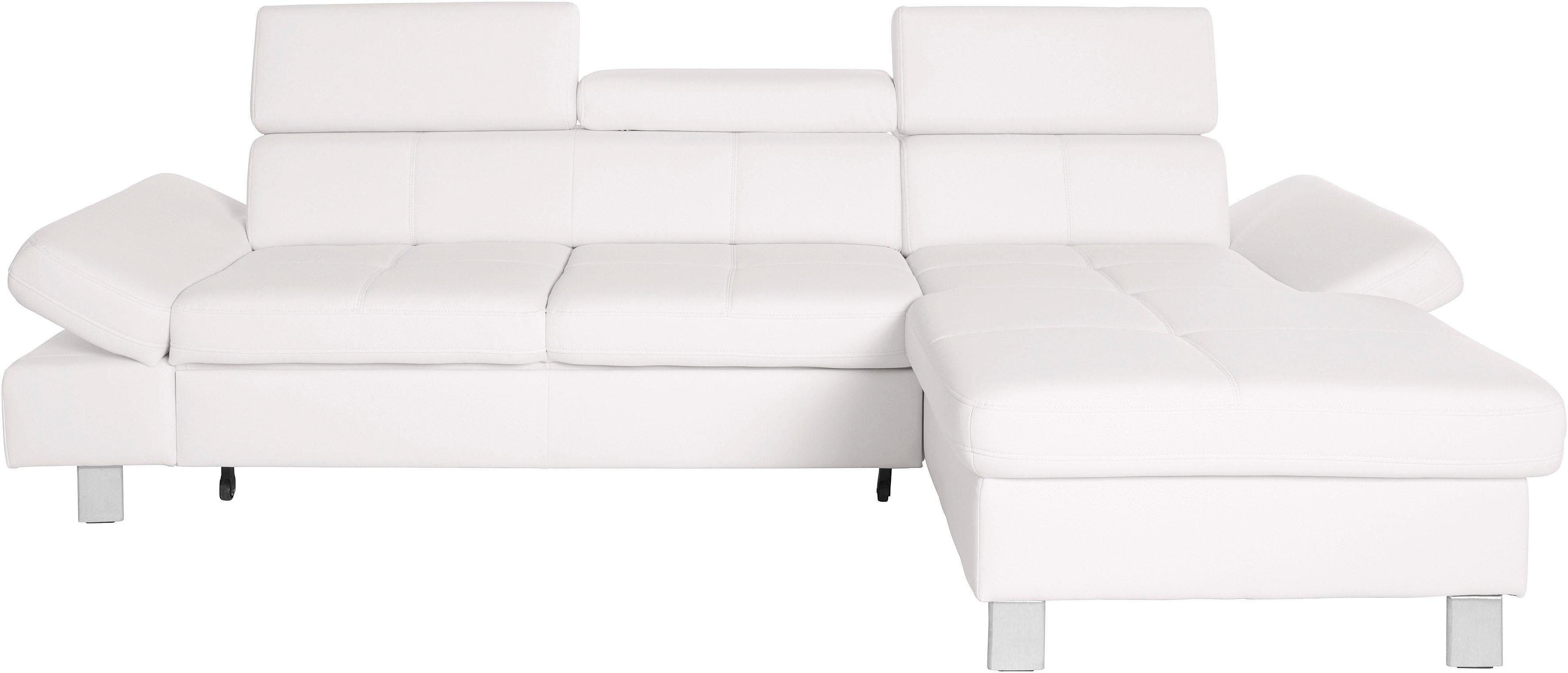 exxpo - sofa fashion Hoekbank Fiji, hoogwaardige afwerking in zitting en rug, L-vorm comfortabel door hoofd- en armverstelling, optioneel met bedfunctie