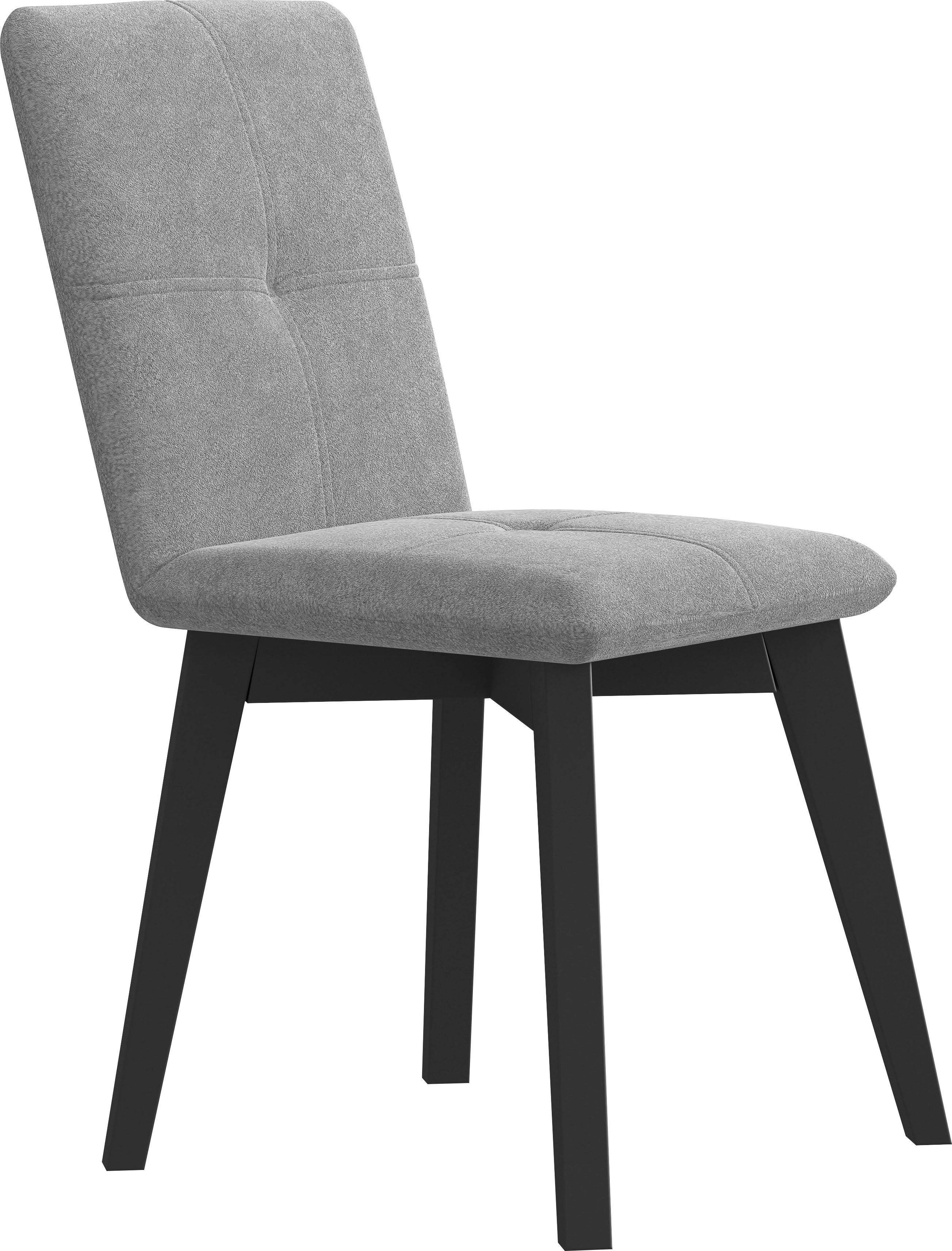 Home affaire Stoel met 4 poten VITA (set, 2 stuks) gestoffeerde stoelen grijs