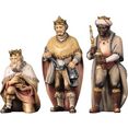 ulpe woodart kribbefiguur hl. drie koningen handwerk, hoogwaardig houtsnijwerk (set, 3 stuks) multicolor