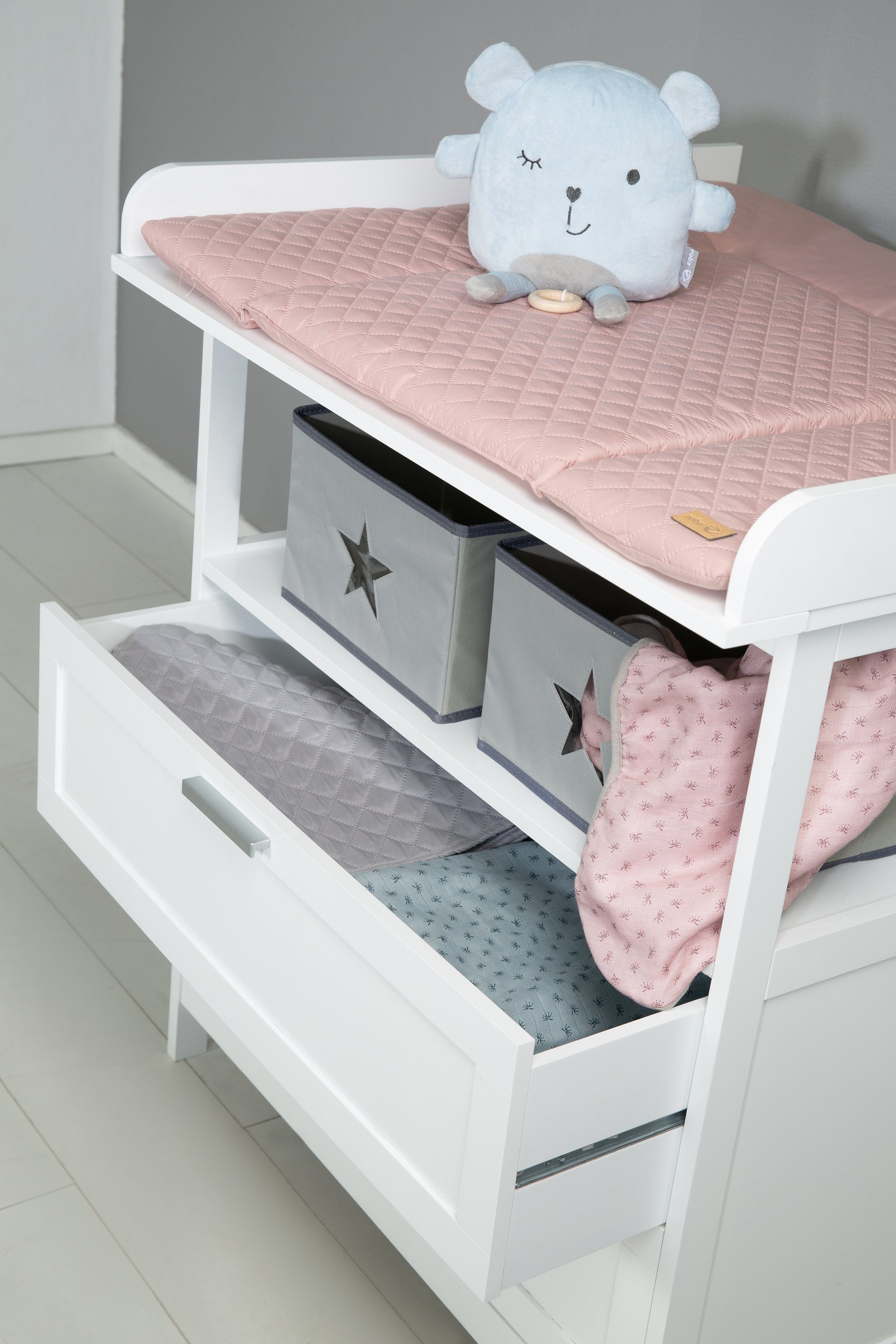 Roba® Babymeubelset Hamburg met kinderbed en commode met 2 laden (voordeelset, 2 stuks)