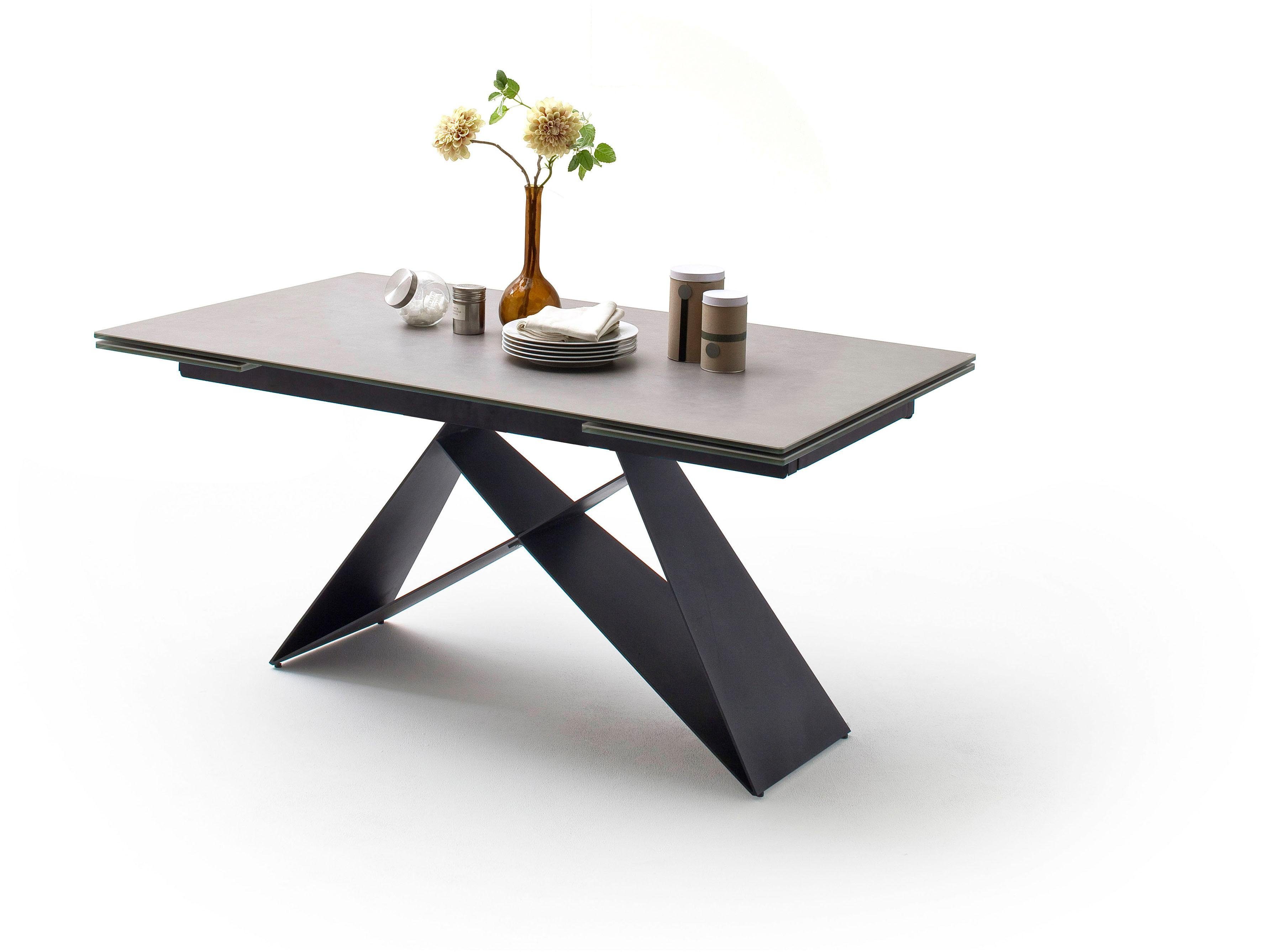 MCA furniture Eettafel Kobe Eettafel glas-keramiek met uittrekbaar deel aan de kopse kant