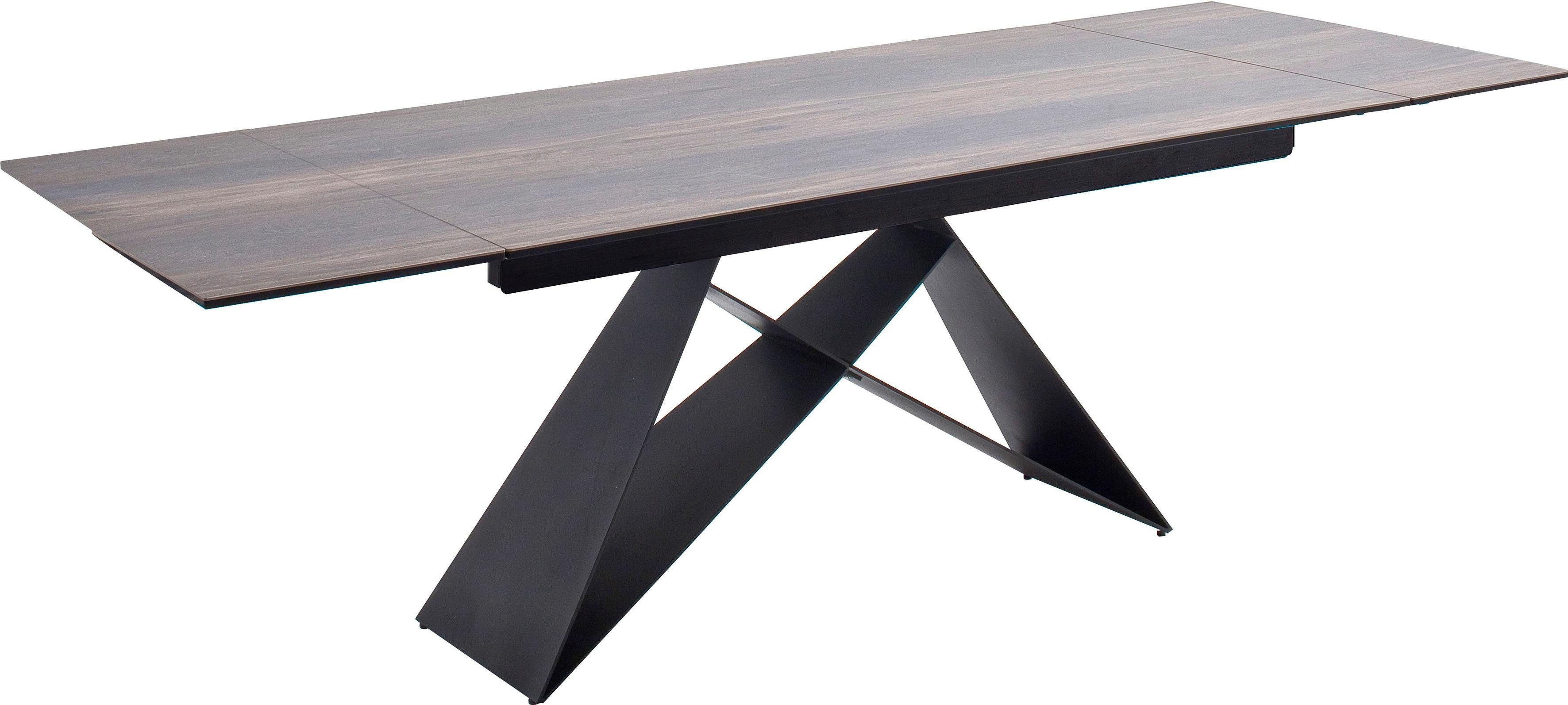 MCA furniture Eettafel Kobe Eettafel glas-keramiek met uittrekbaar deel aan de kopse kant