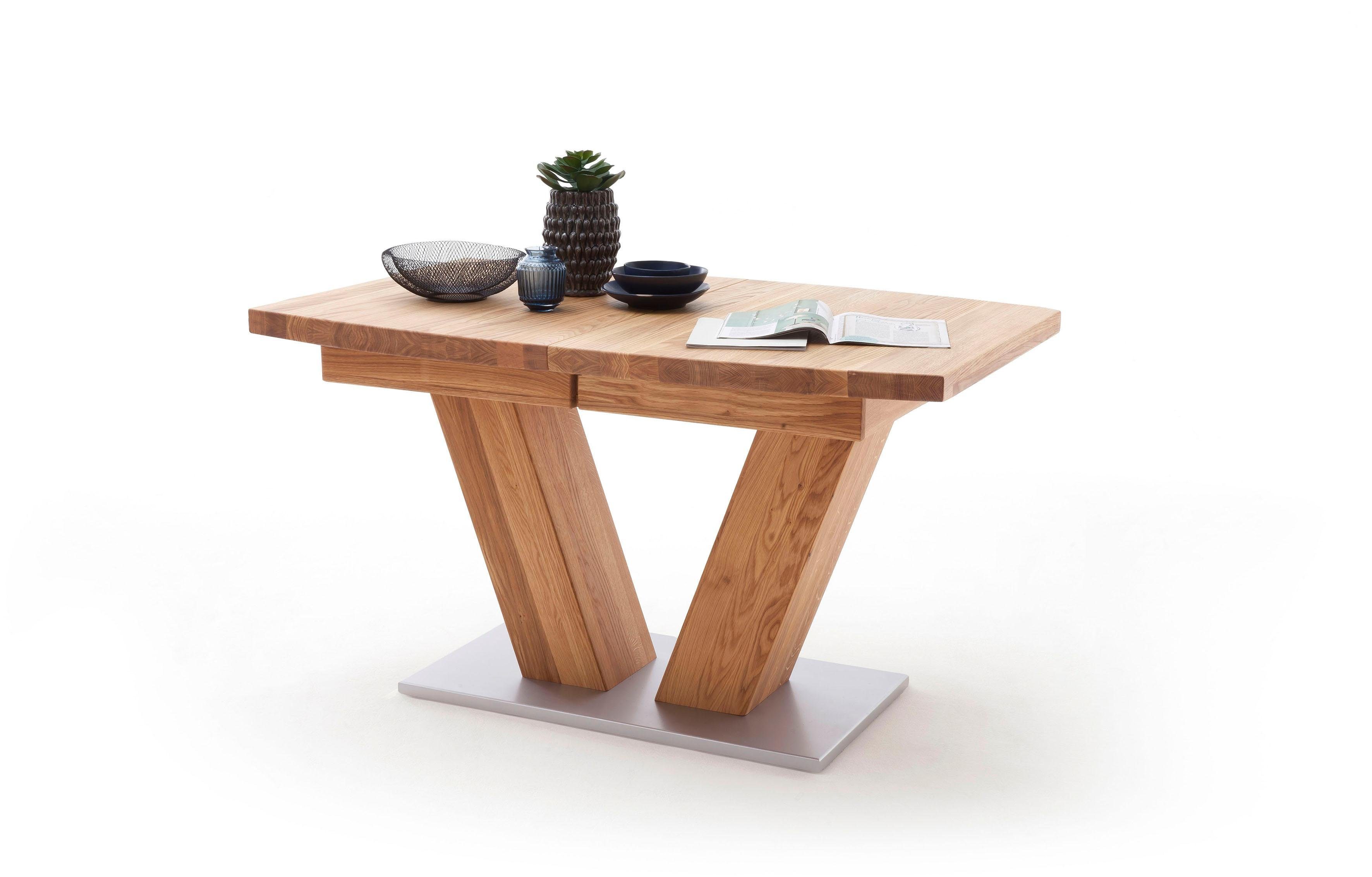 MCA furniture Eettafel Managua B Eettafel massief hout uittrekbaar eettafels maat 180 cm x 78 cm x 100 cm beige