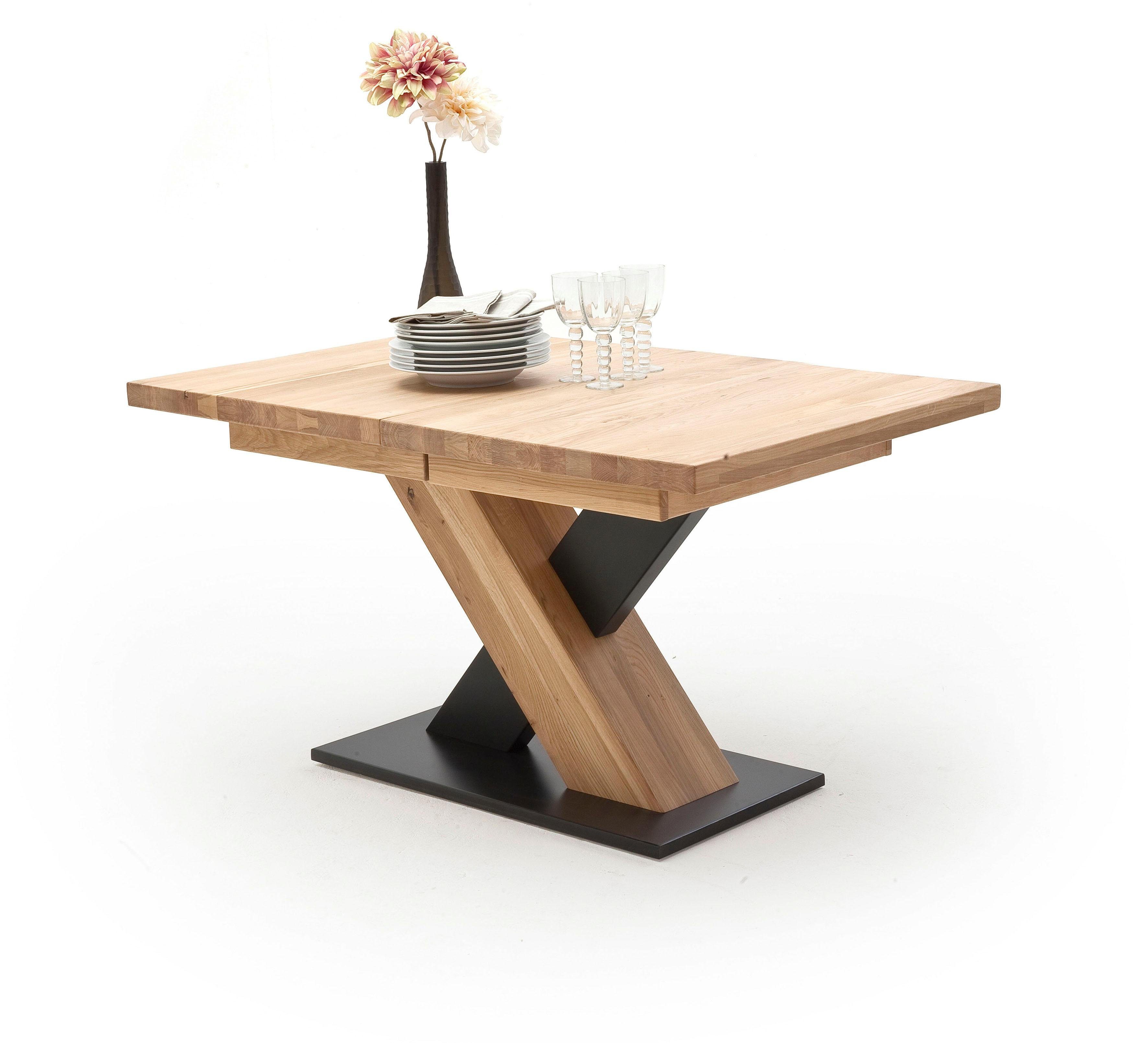 MCA furniture Eettafel Mendoza A Eettafel massief hout met synchroon uittreksysteem