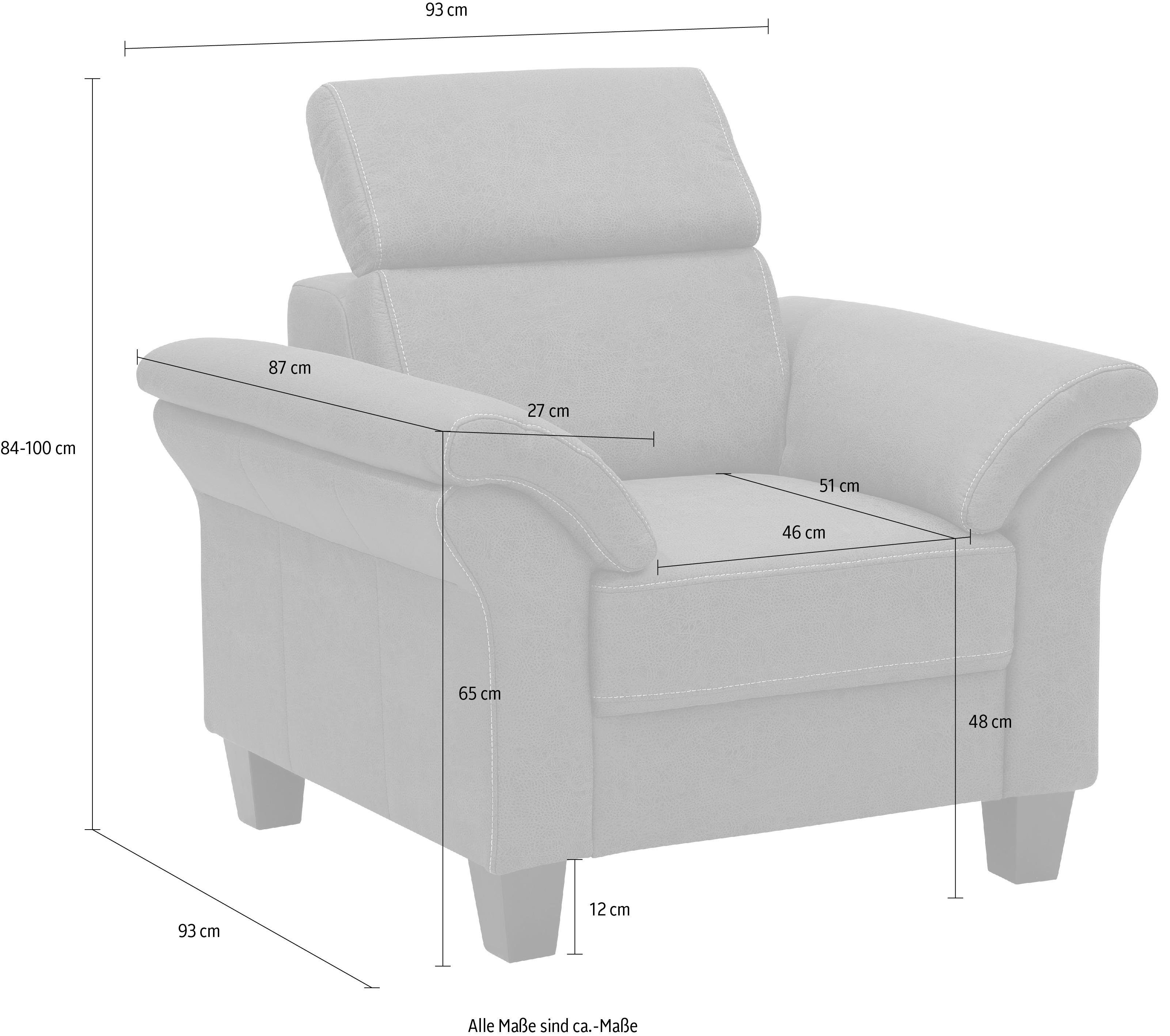 Home affaire Fauteuil Arngast Inclusief verstelbaar hoofdeind en binnenvering