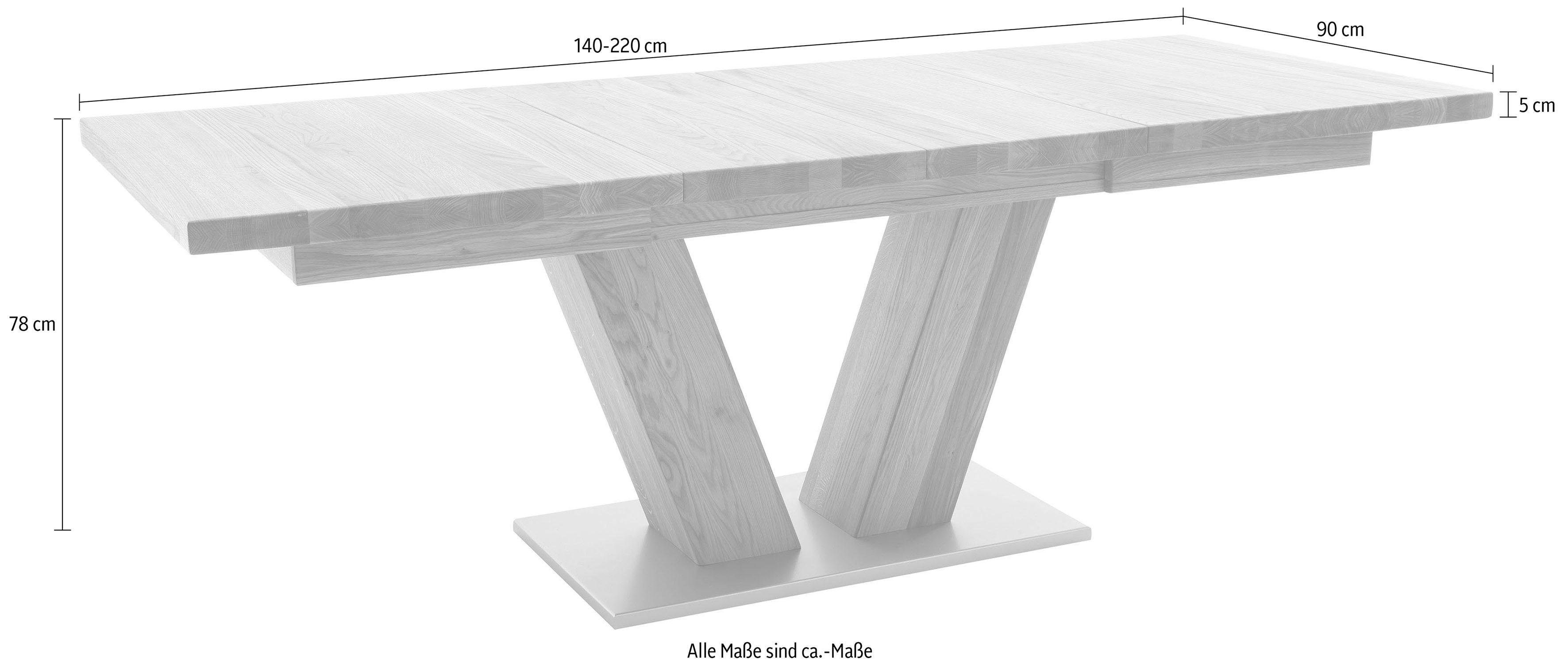 MCA furniture Eettafel Managua A Eettafel massief hout uittrekbaar