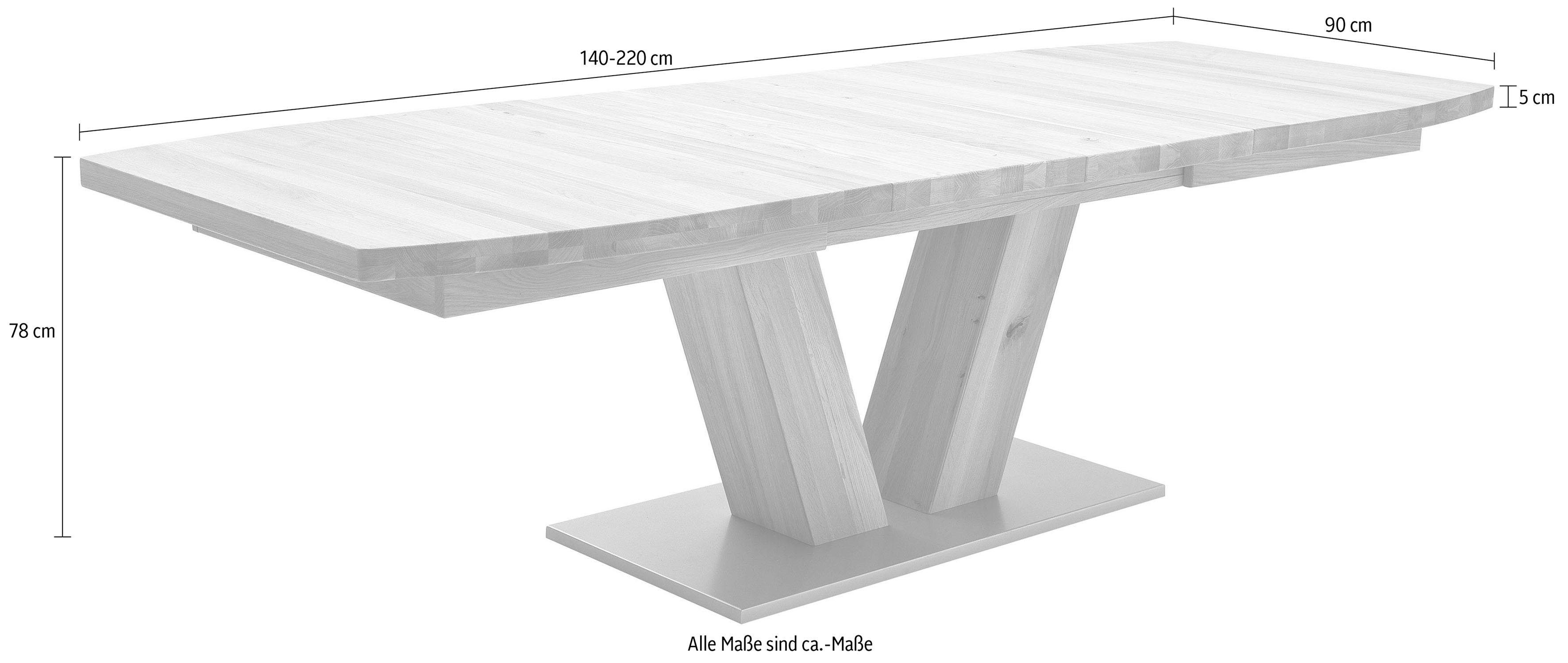 MCA furniture Eettafel Managua B Eettafel massief hout uittrekbaar