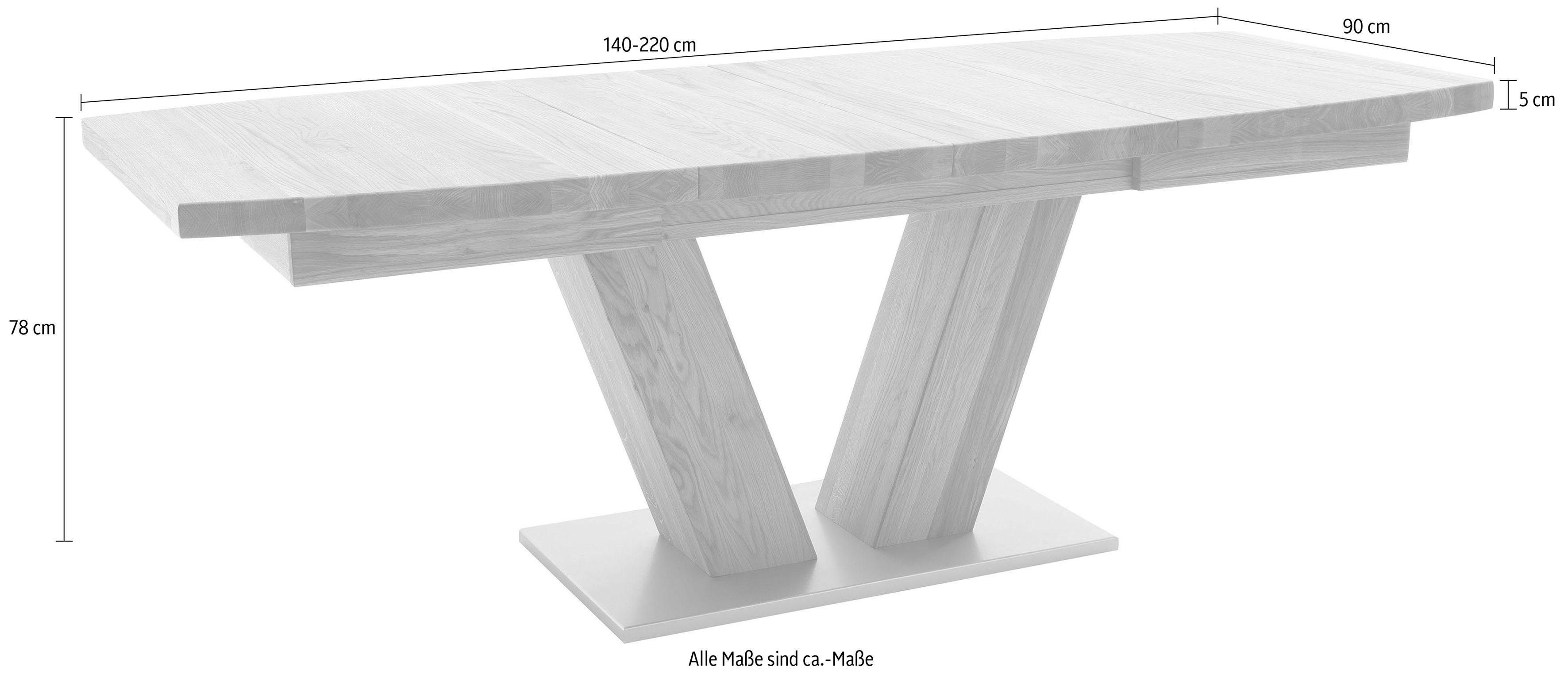 MCA furniture Eettafel Managua B Eettafel massief hout uittrekbaar
