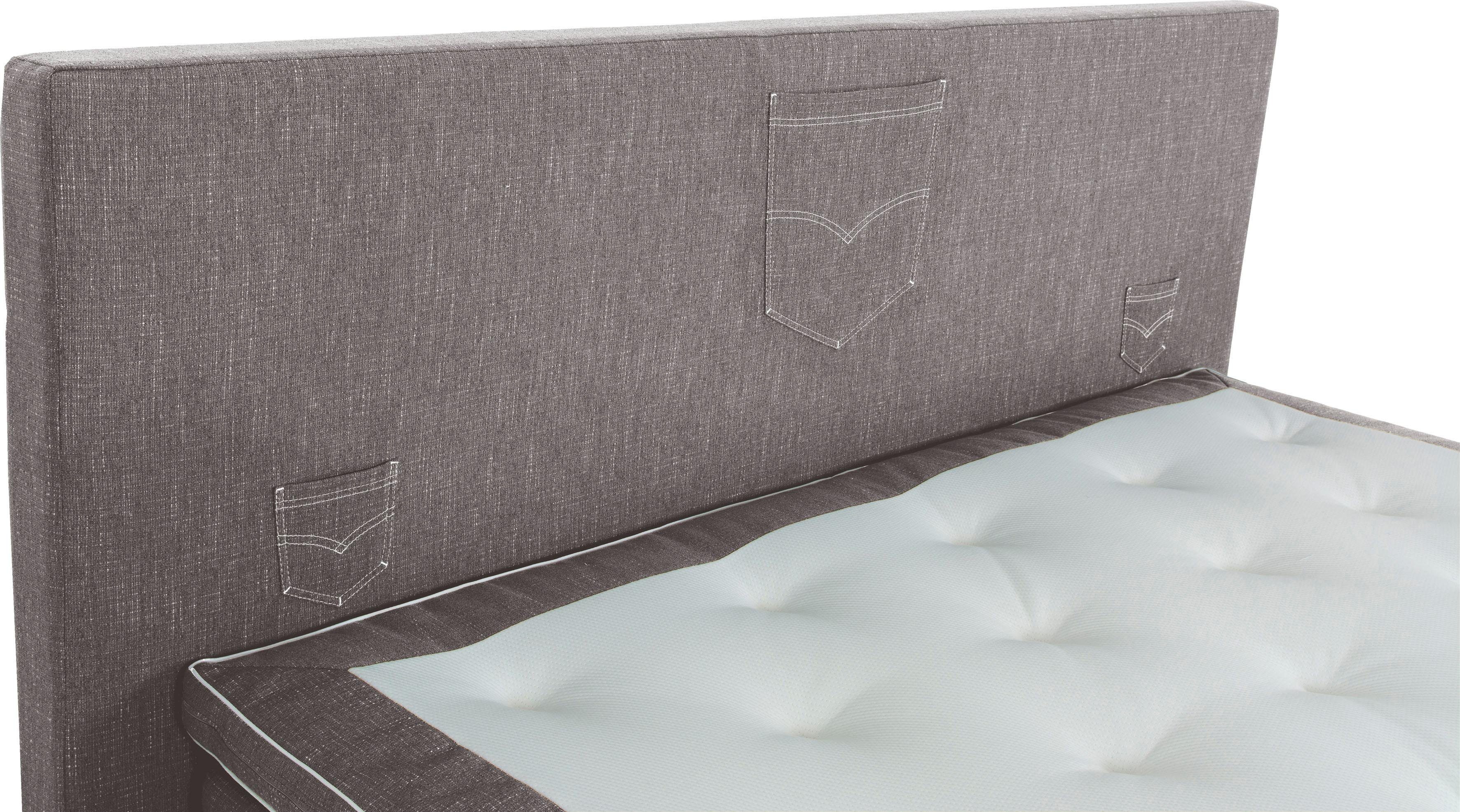 INOSIGN Boxspring Zahara incl. topmatras, bijzondere highlight: opgestikte jeanszakken - look