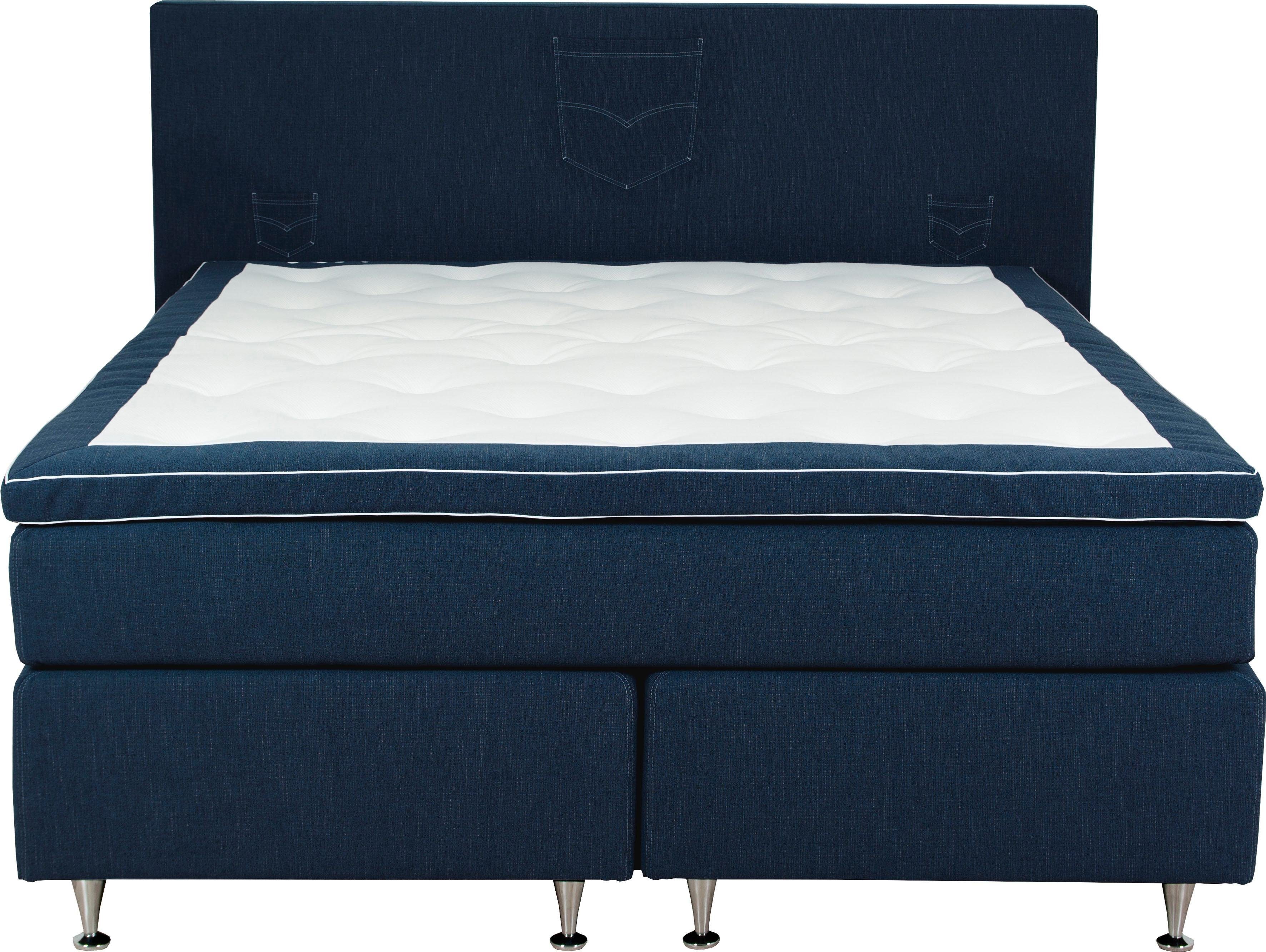 INOSIGN Boxspring Zahara incl. topmatras, bijzondere highlight: opgestikte jeanszakken - look