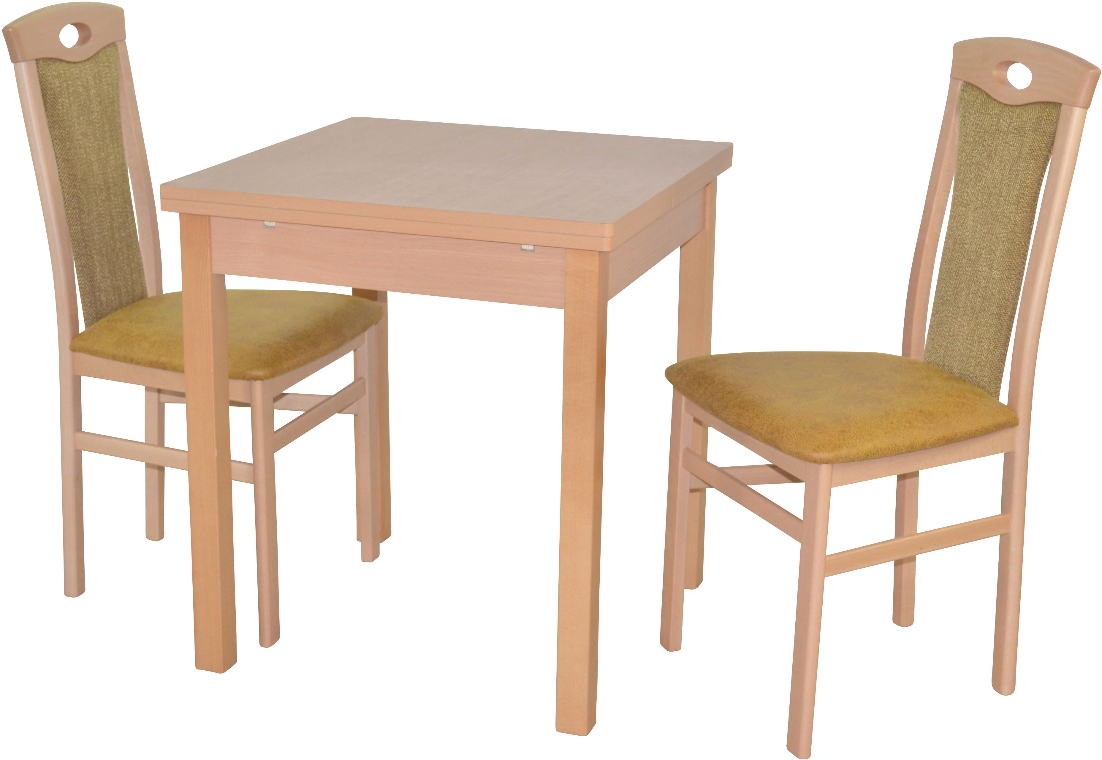 HOFMANN LIVING AND MORE Eethoek 3-delig eethoek Stoelen voorgemonteerd (voordeelset, 3-delig) eethoeken geel
