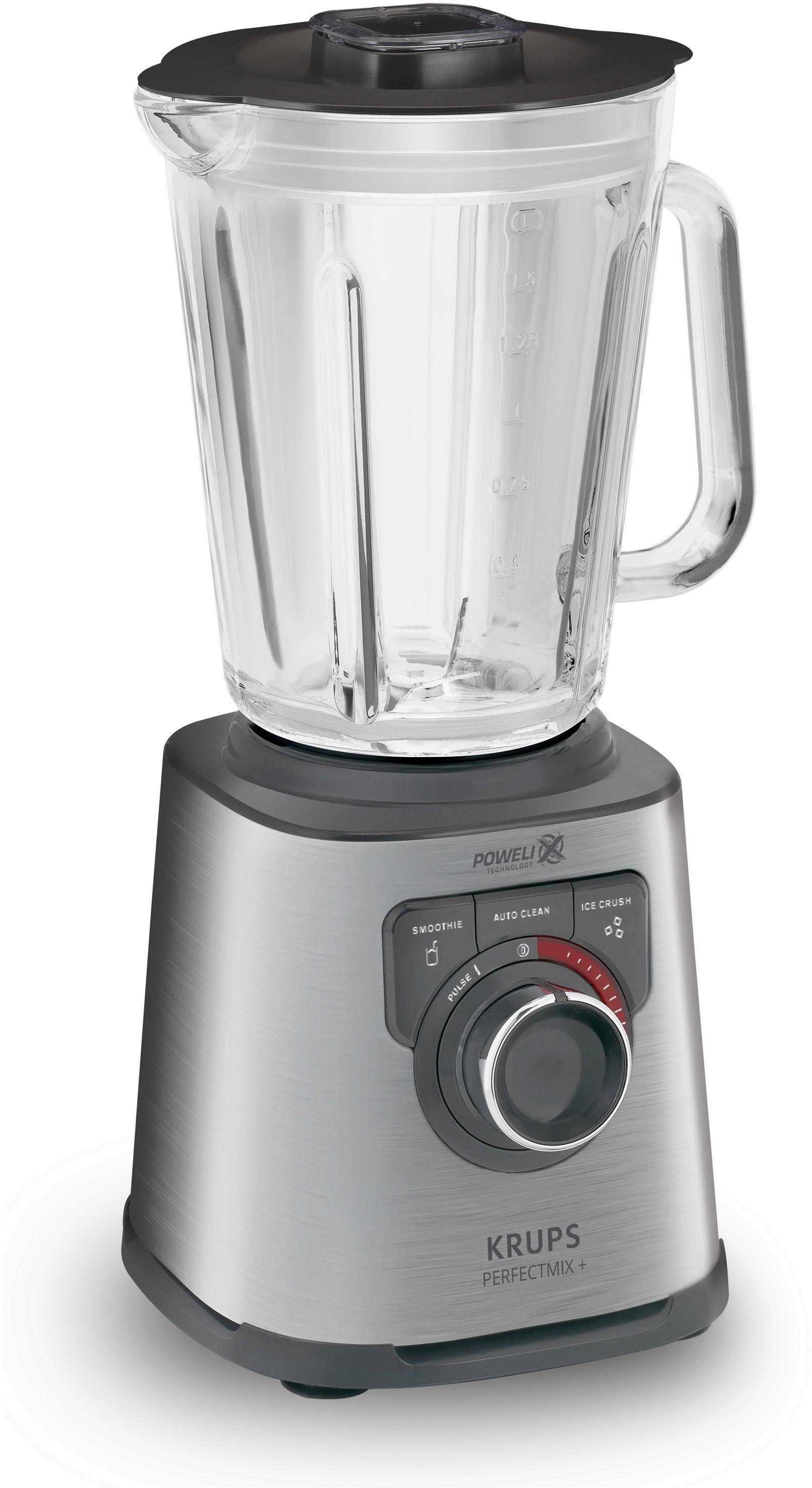 Krups Blender KB403D Perfect Mix+ 28.000 rpm, 2 l glazen pot, 3 vaste