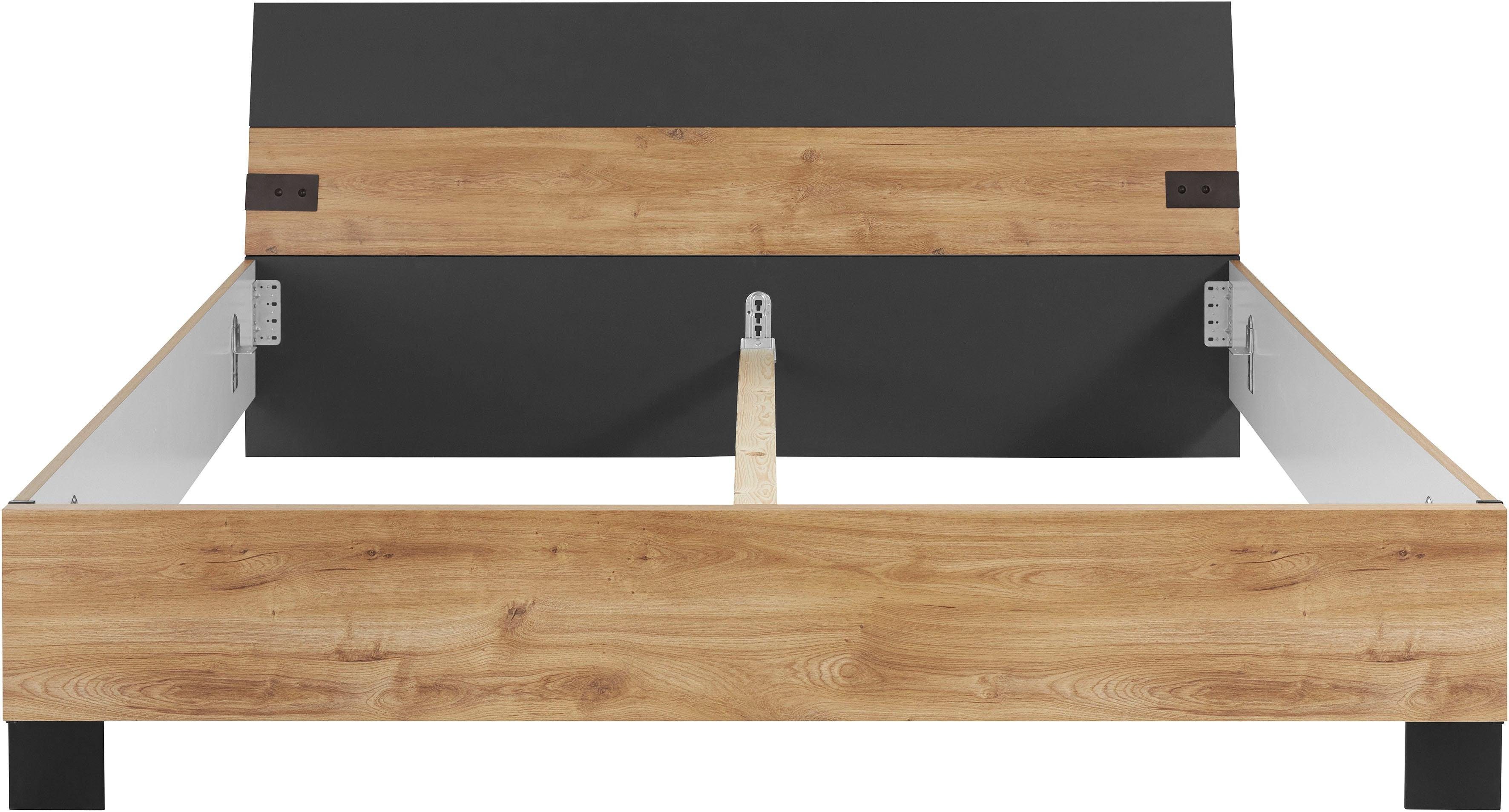 Wimex Futonbed Malmö, Bed Made in Germany in populaire industriële look, 3 breedtes om uit te kiezen