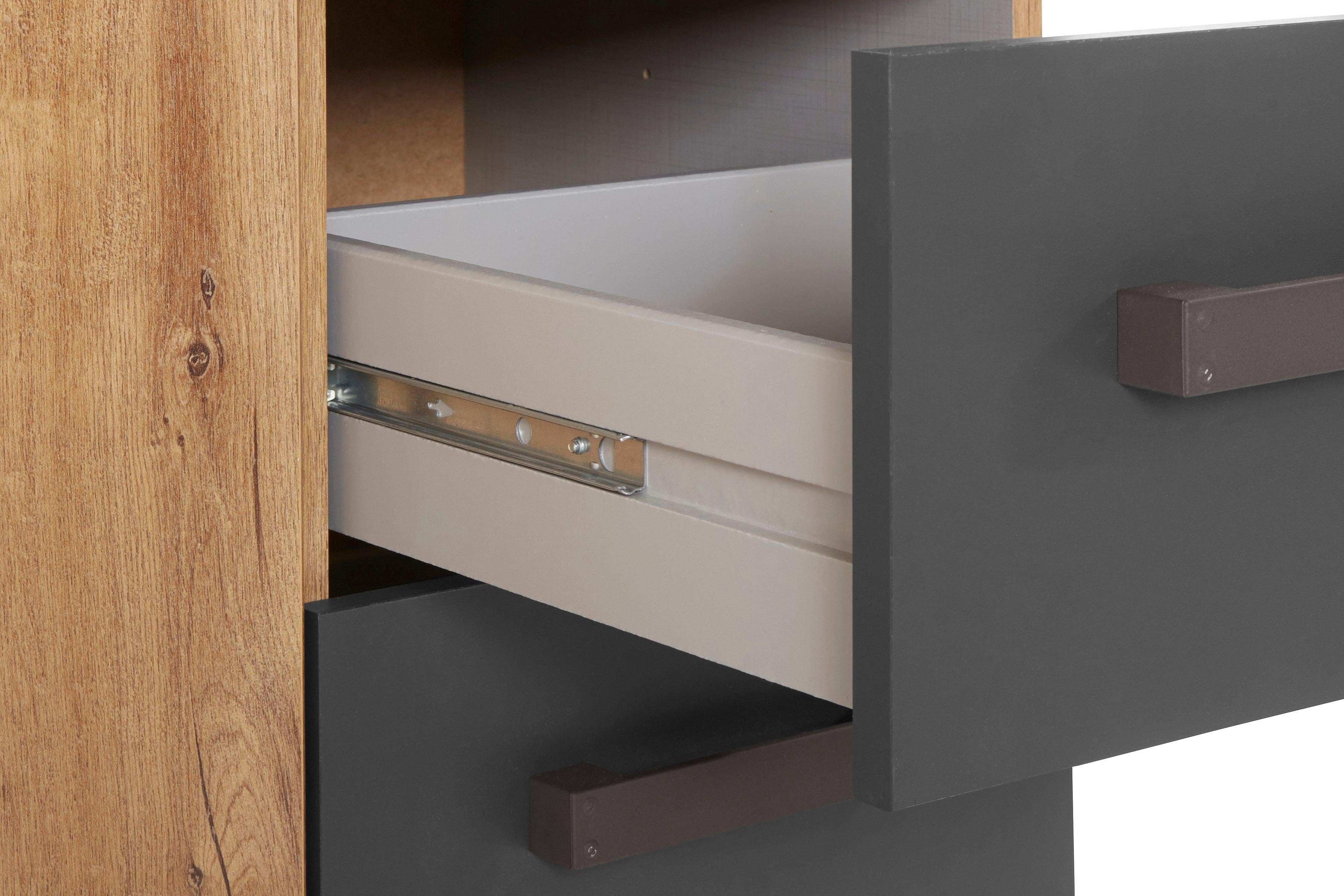 Wimex Kast met laden en deuren Malmoe, kast met 1 deur en 4 lades, Made in Germany