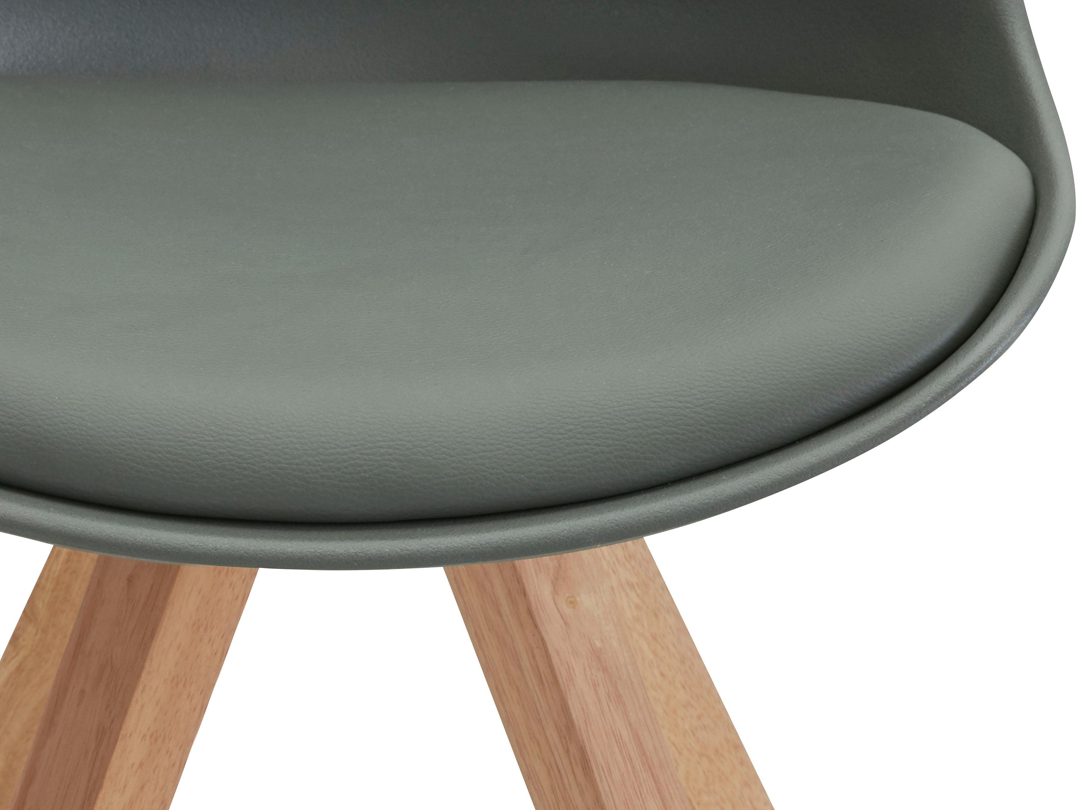 Homexperts Eetkamerstoel Kaja Kuipzitting met zitkussen in imitatieleer (set, 2 stuks)
