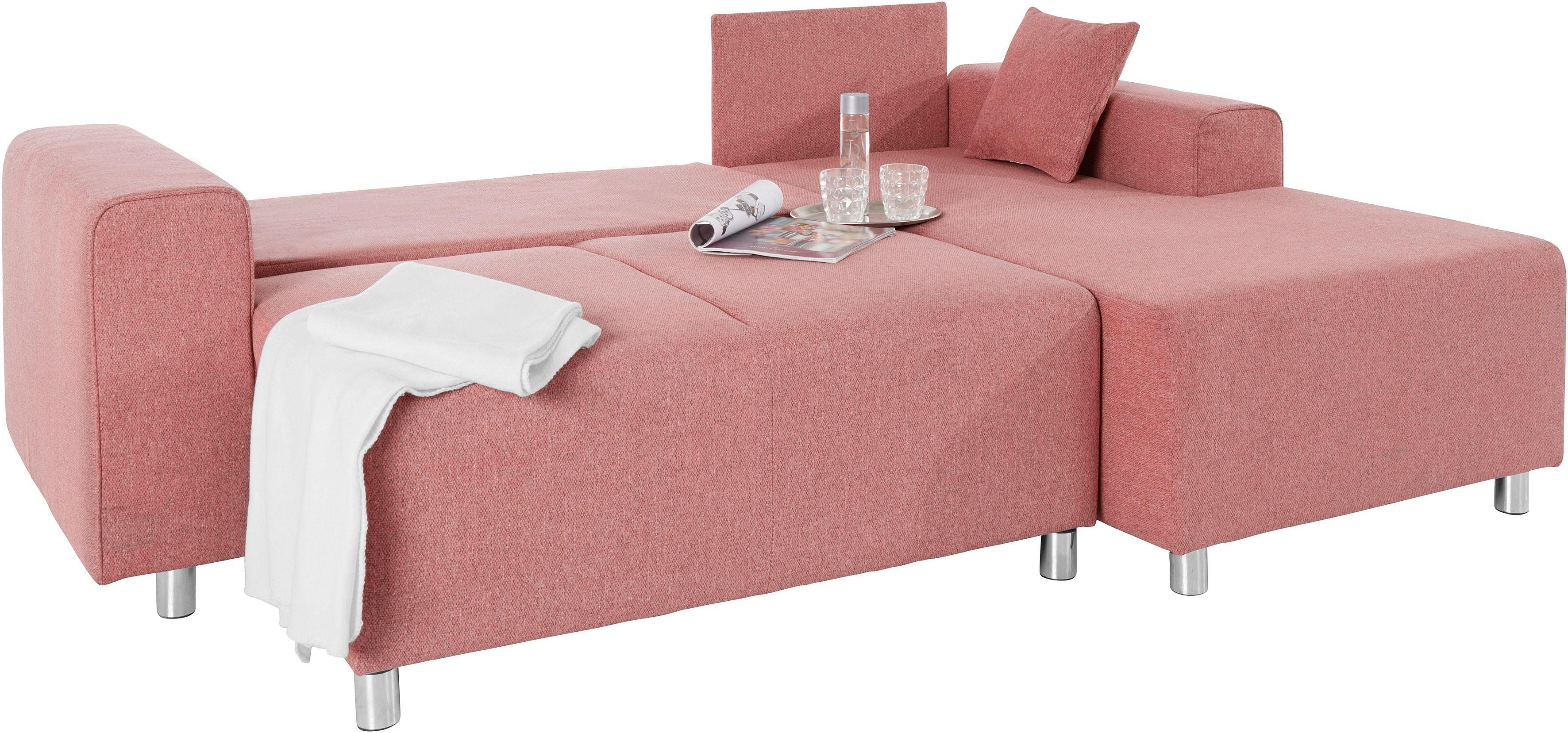 Guido Maria Kretschmer Home&Living Hoekbank Györ L-vorm, optioneel met bedfunctie en bedlade inclusief 2 sierkussens
