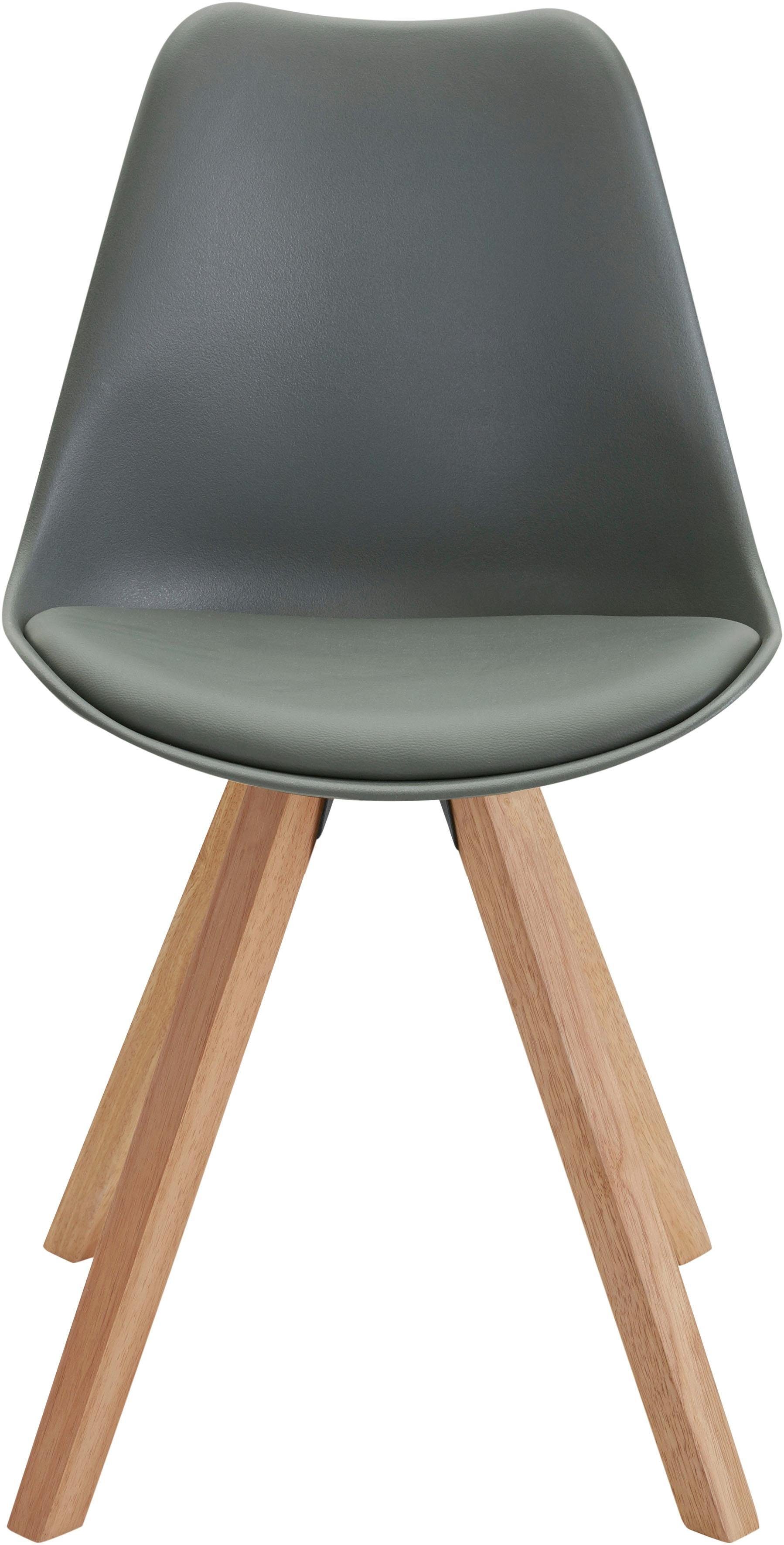 Homexperts Eetkamerstoel Kaja Kuipzitting met zitkussen in imitatieleer (set, 2 stuks)
