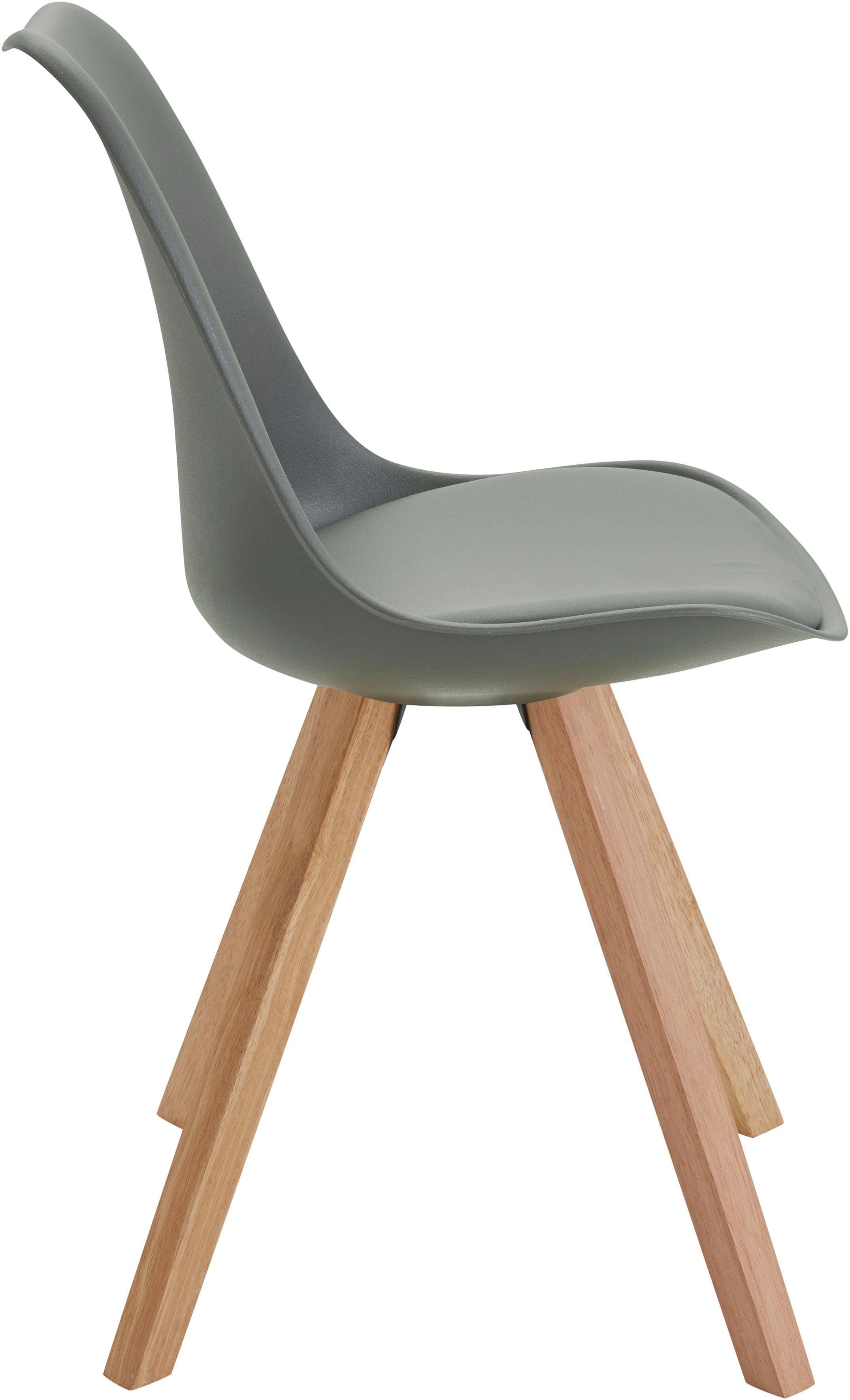 Homexperts Eetkamerstoel Kaja Kuipzitting met zitkussen in imitatieleer (set, 2 stuks)