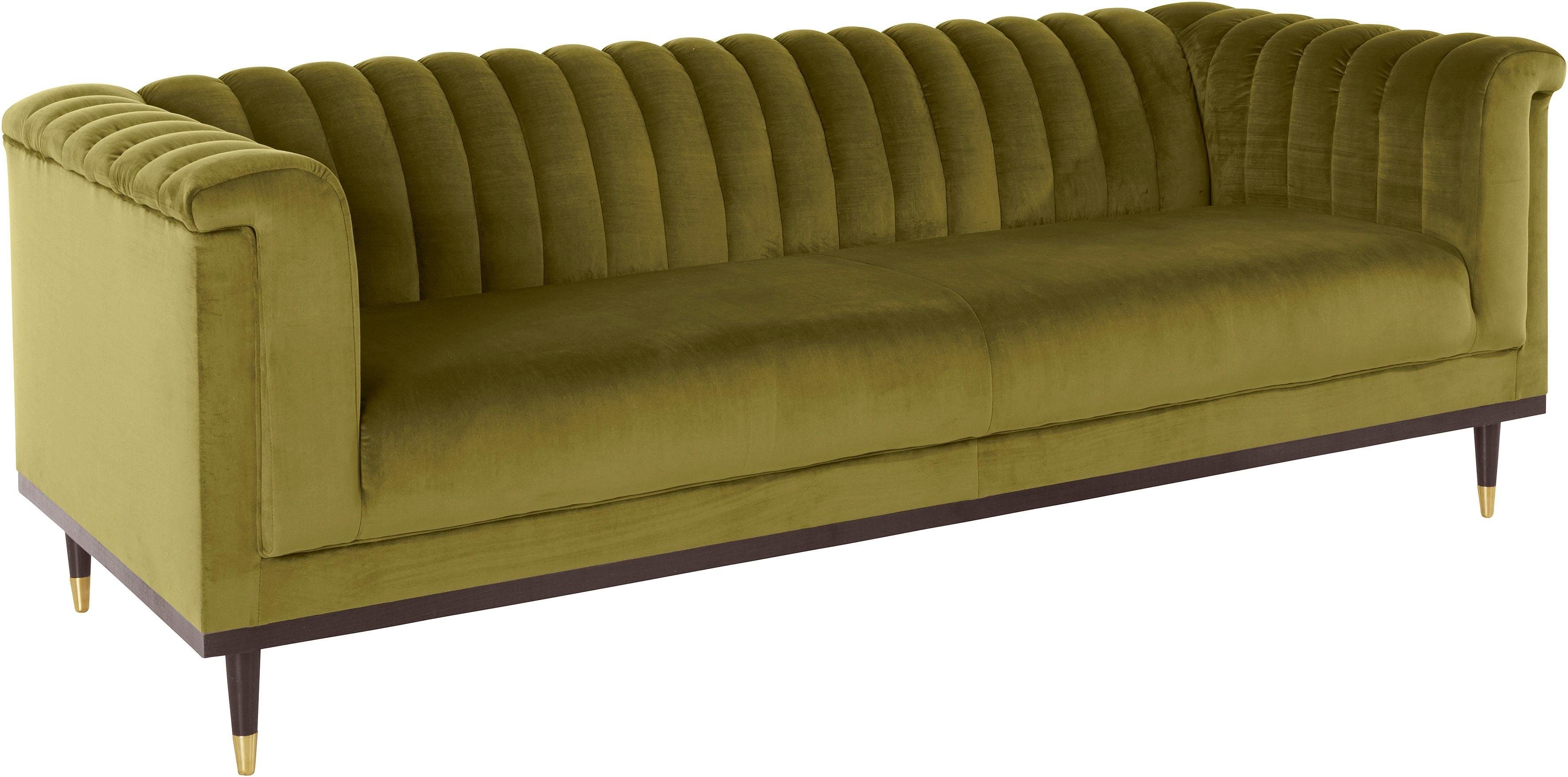 Guido Maria Kretschmer Home&Living 3-zitsbank Chamby met houten rand onder en stiksels bij de leuning