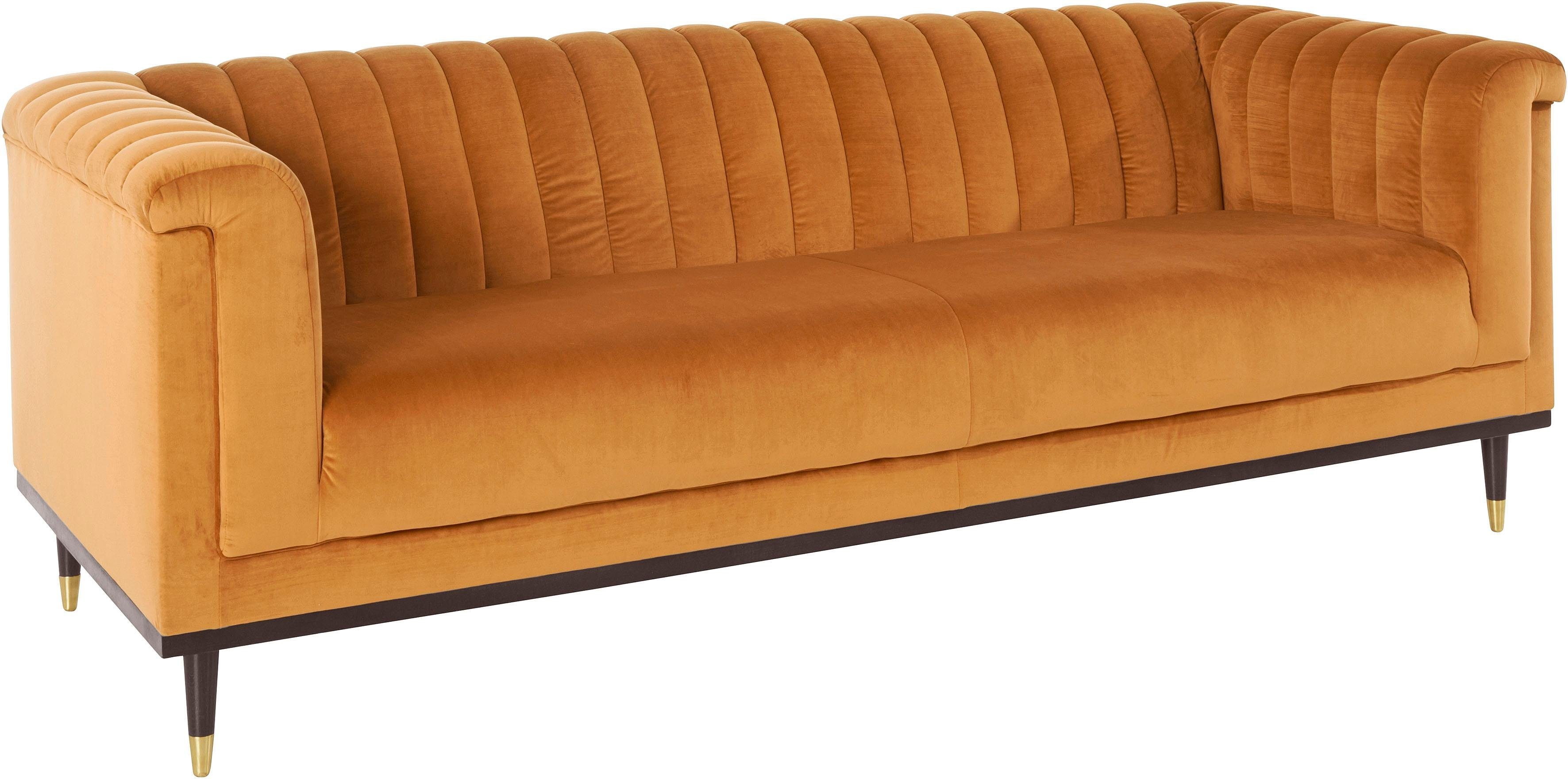 Guido Maria Kretschmer Home&Living 3-zitsbank Chamby met houten rand onder en stiksels bij de leuning