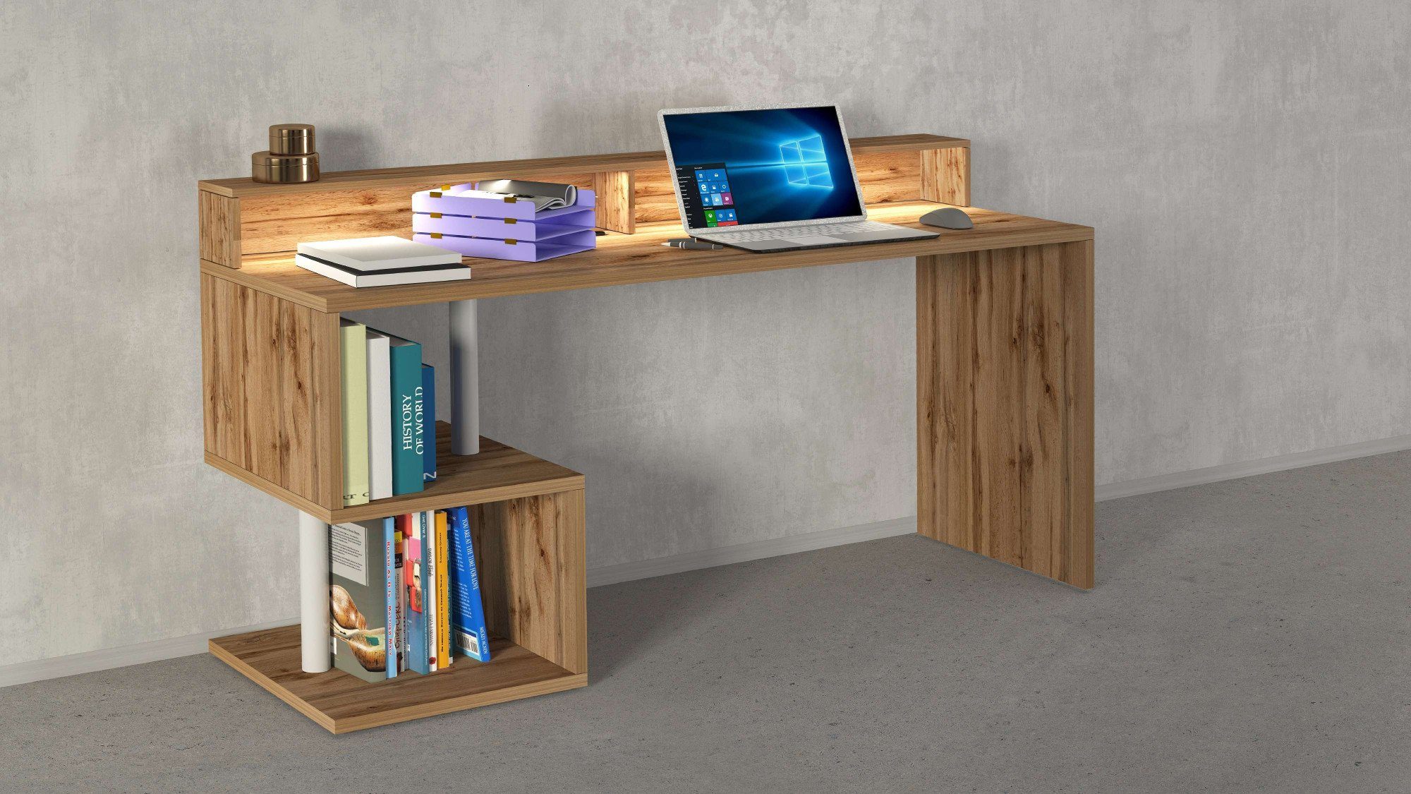 INOSIGN Bureau Essence, modern ontwerp in verschillende breedtes, met en zonder monitorsteun, gemaakt in italië