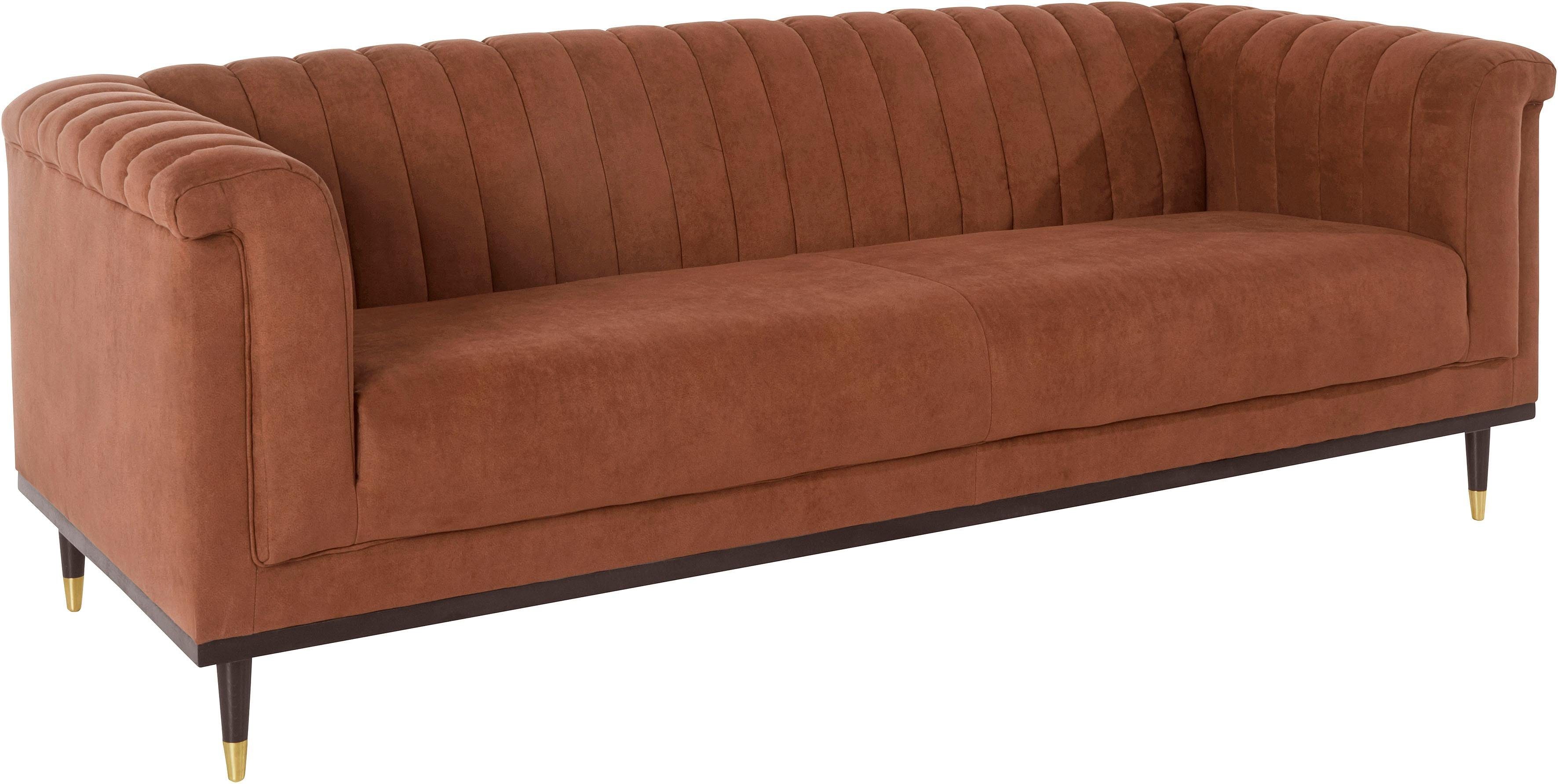 Guido Maria Kretschmer Home&Living 3-zitsbank Chamby met houten rand onder en stiksels bij de leuning