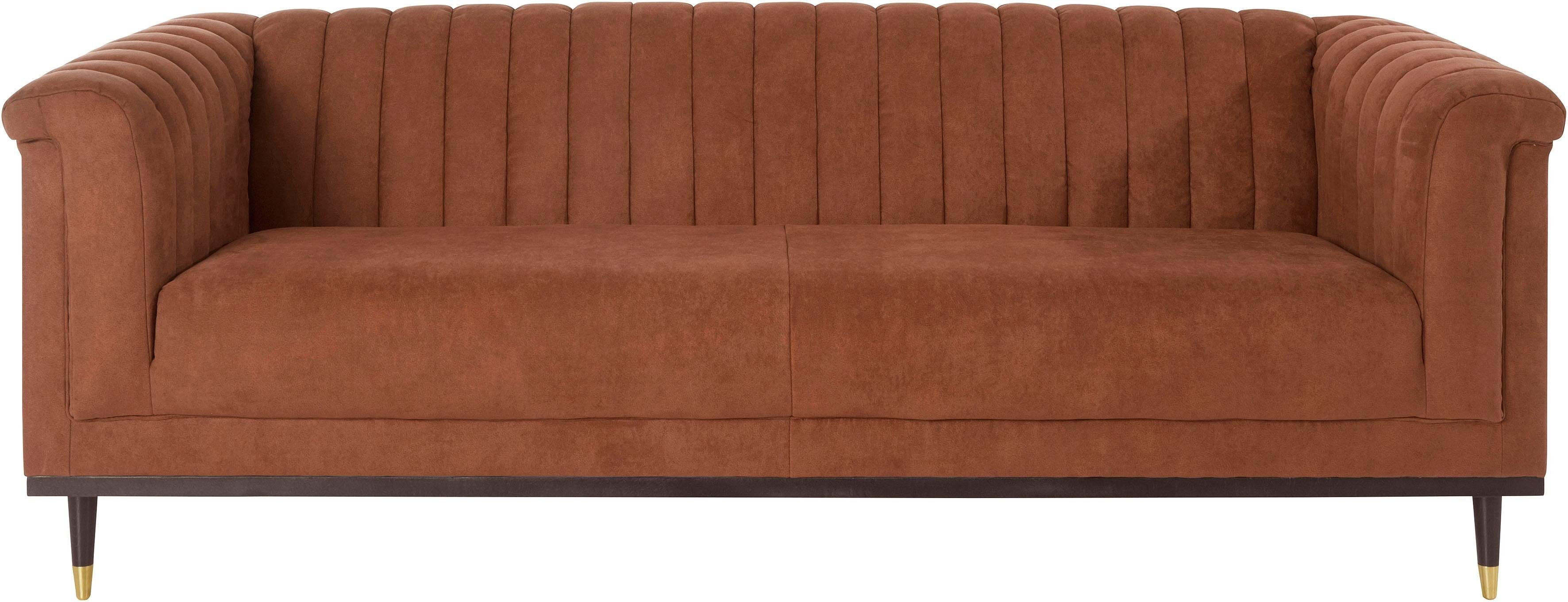 Guido Maria Kretschmer Home&Living 3-zitsbank Chamby met houten rand onder en stiksels bij de leuning