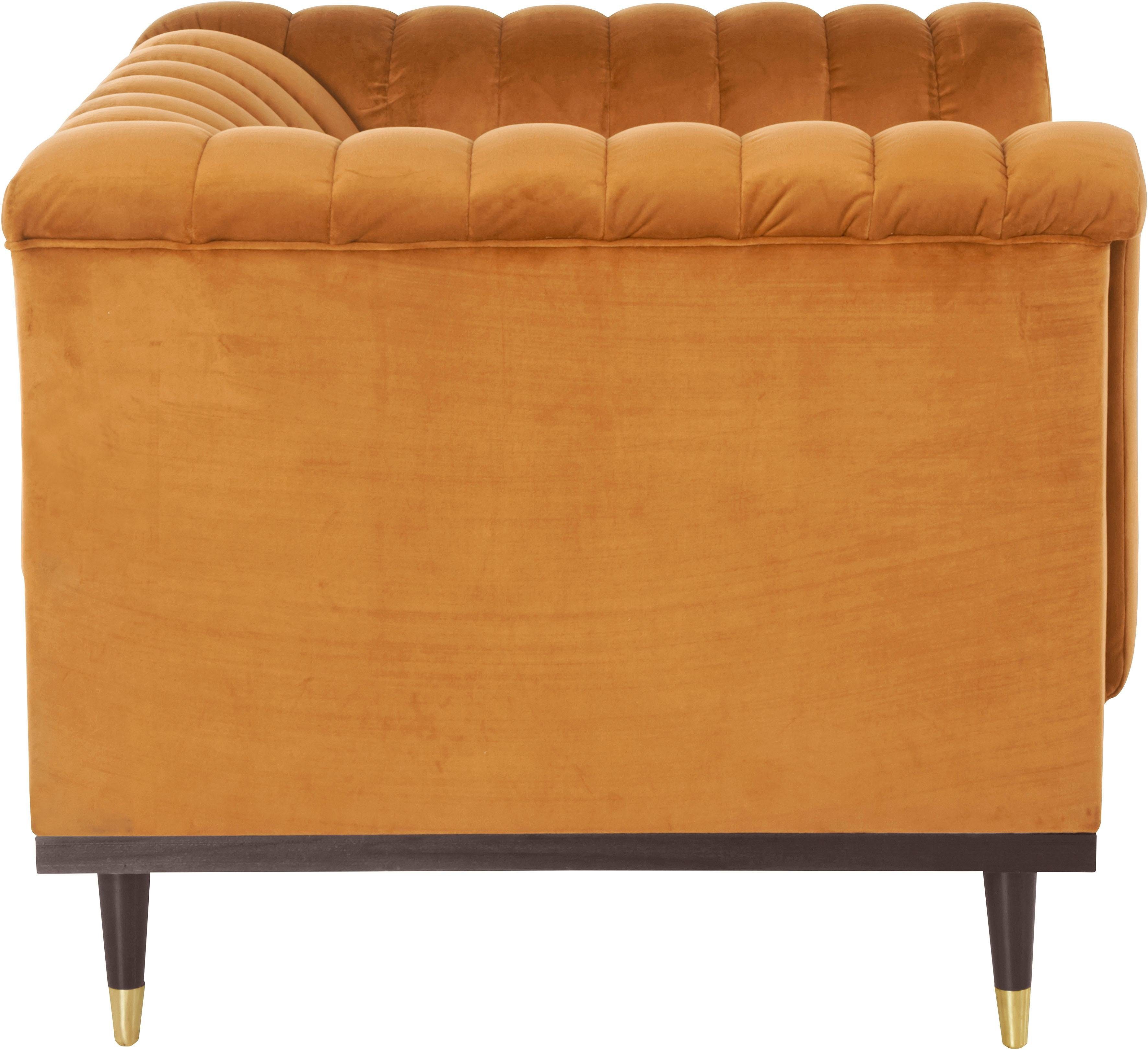 Guido Maria Kretschmer Home&Living Fauteuil Chamby met houten rand onder en stiksels bij de leuning
