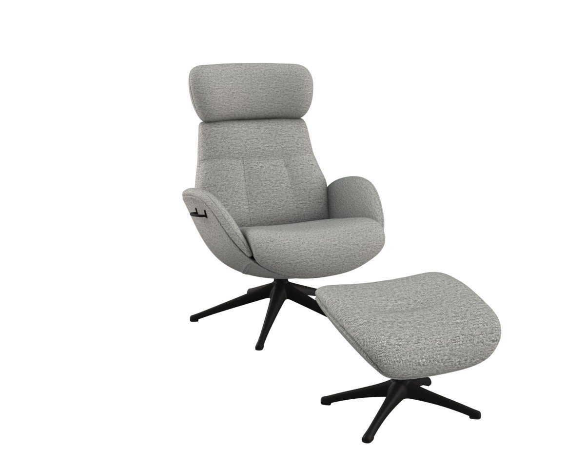 FLEXLUX Relaxfauteuil Relaxchairs Elegant Eersteklas comfort, rug- en hoofdsteunverstelling, draaibaar, zwarte voet