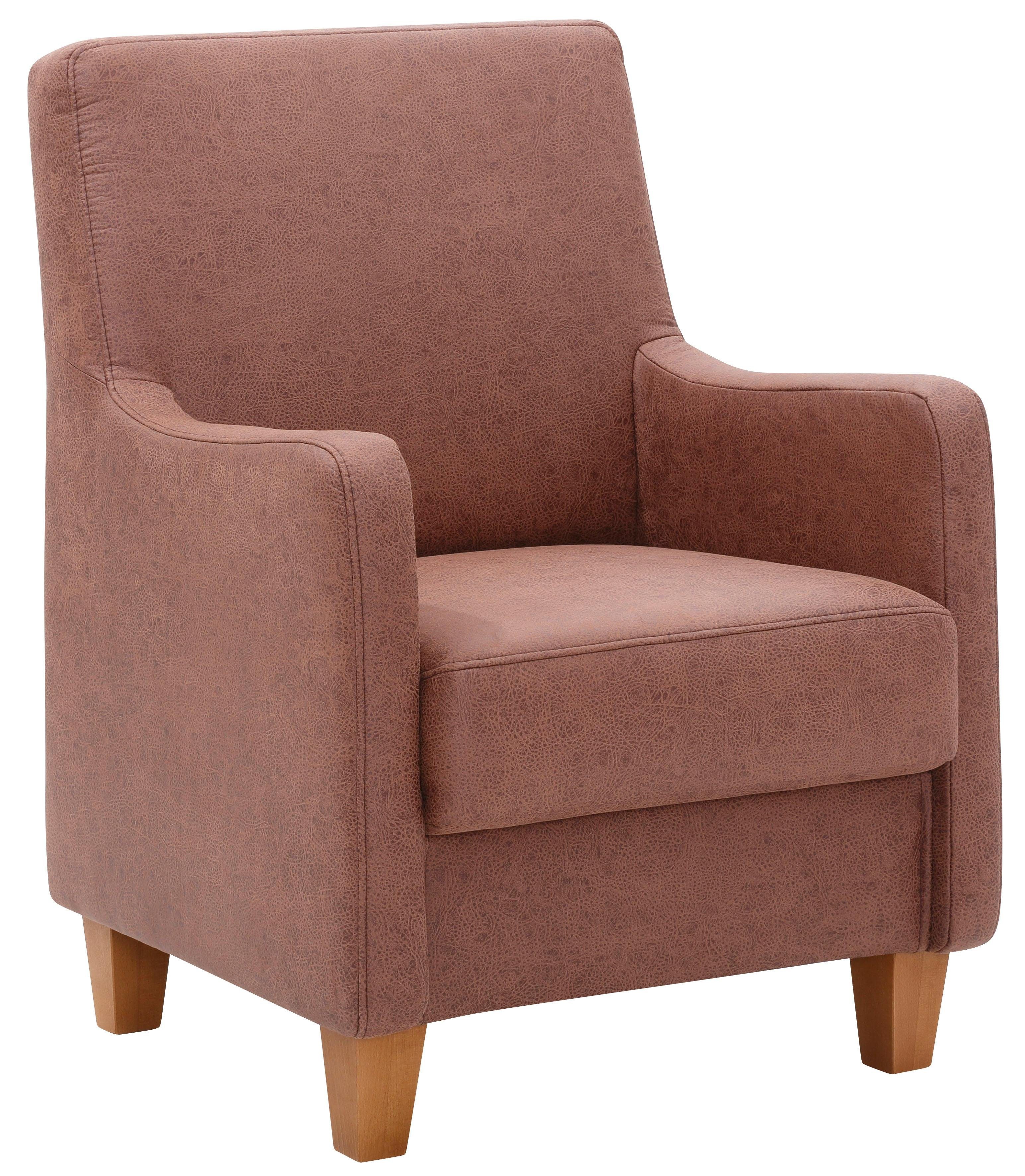 Home affaire Fauteuil Palmera Pocketvering bekleding, passend bij de serie "Palmera" fauteuils maat Luxe-microvezel leer-look bruin