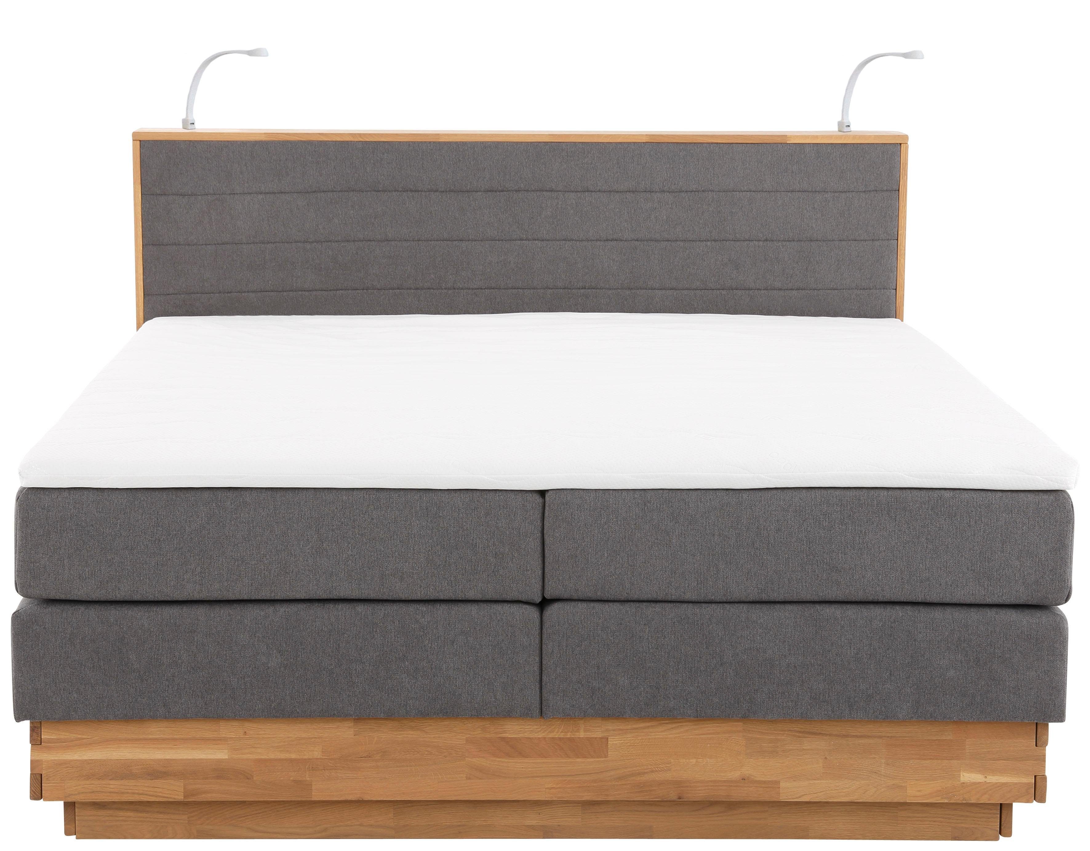 Home affaire Boxspring Cavan Eiken, met bedkist & topmatras, verschillende hardheden (ook H4)
