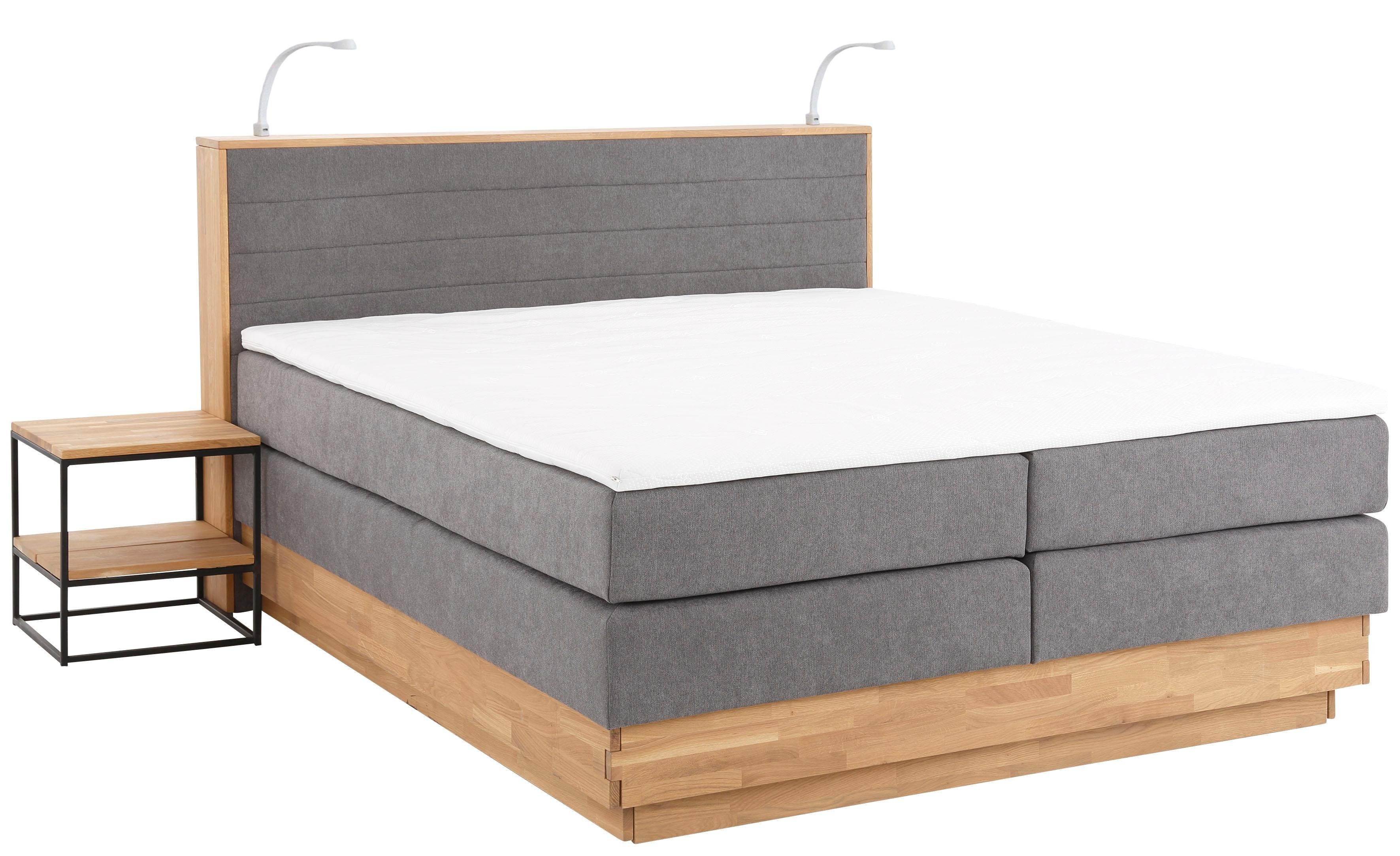 Home affaire Boxspring Cavan Eiken, met bedkist & topmatras, verschillende hardheden (ook H4)