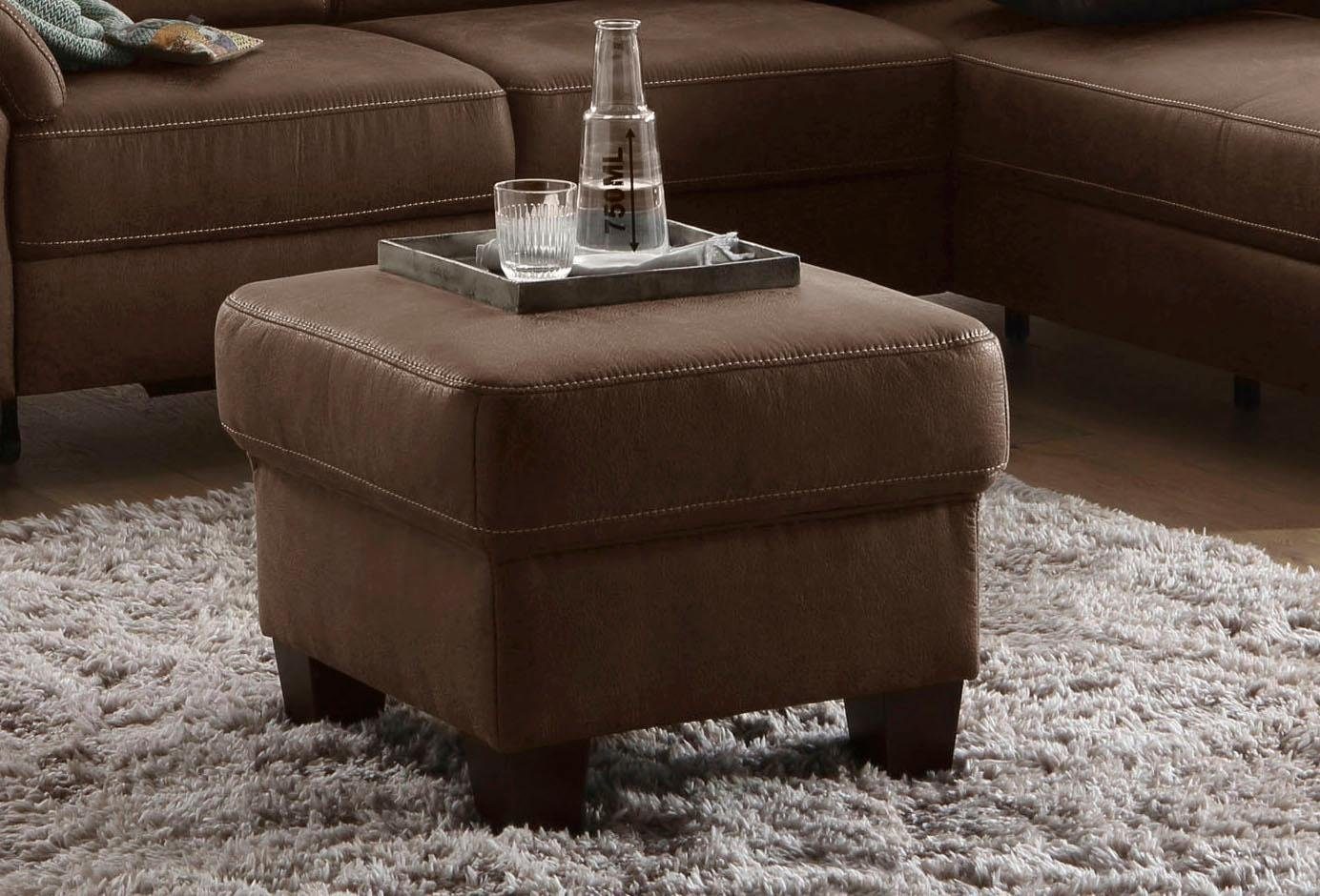 Home affaire Hocker Arngast geschikt voor de arngast serie hockers maat Luxe-microvezel leer-look bruin