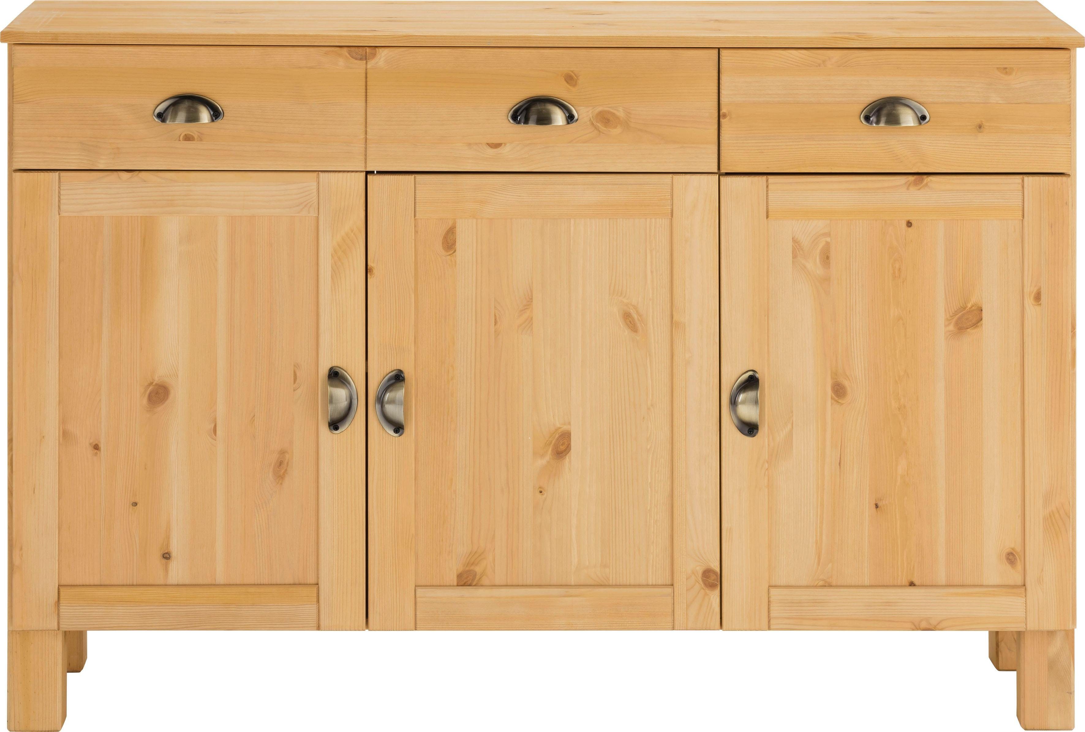 Home affaire Onderkast Oslo 125 cm breed, 38 cm diep, als dressoir, 3 deuren, 2 laden
