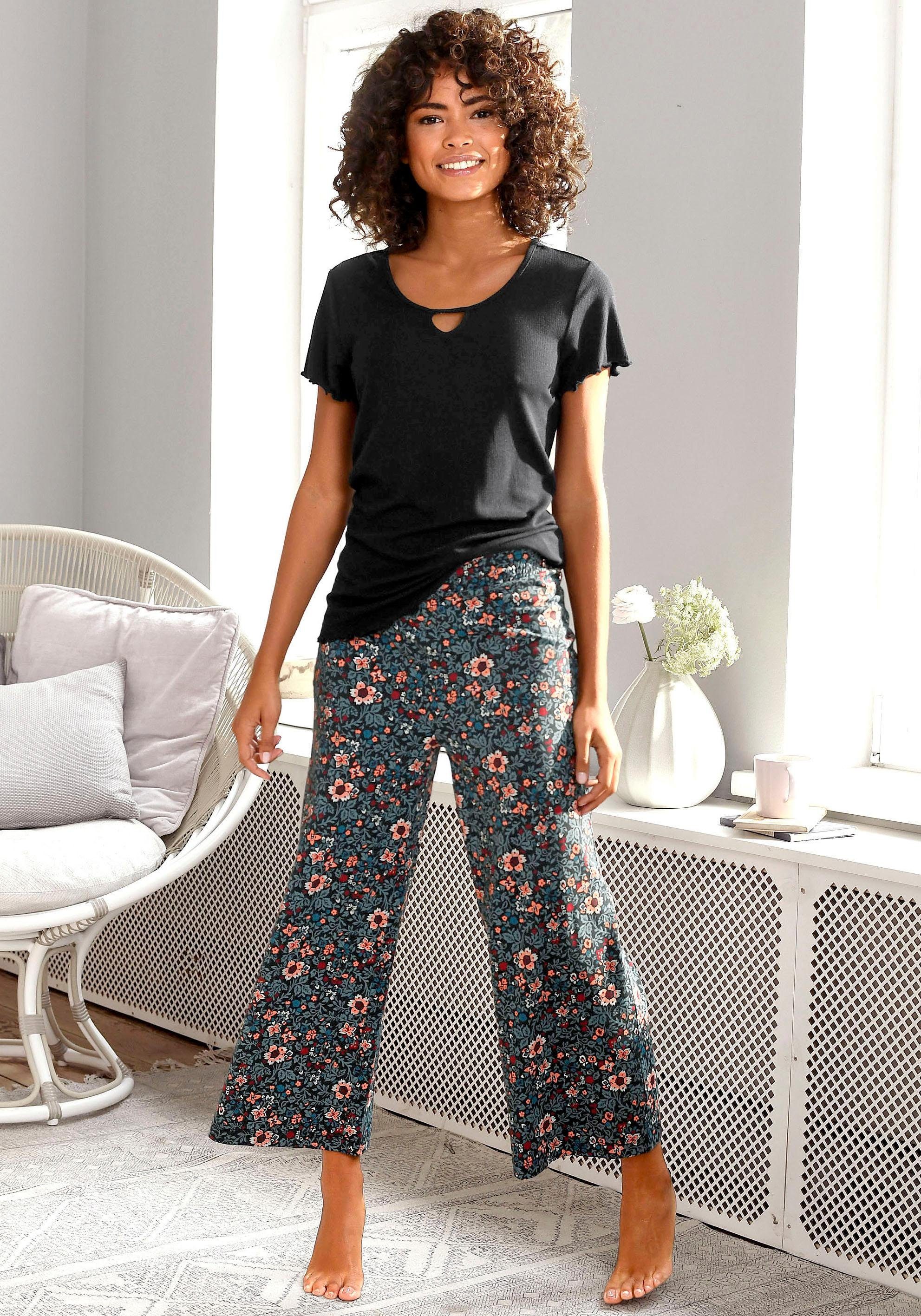 s.Oliver RED LABEL Beachwear Pyjamabroek motief all-over met elastische band