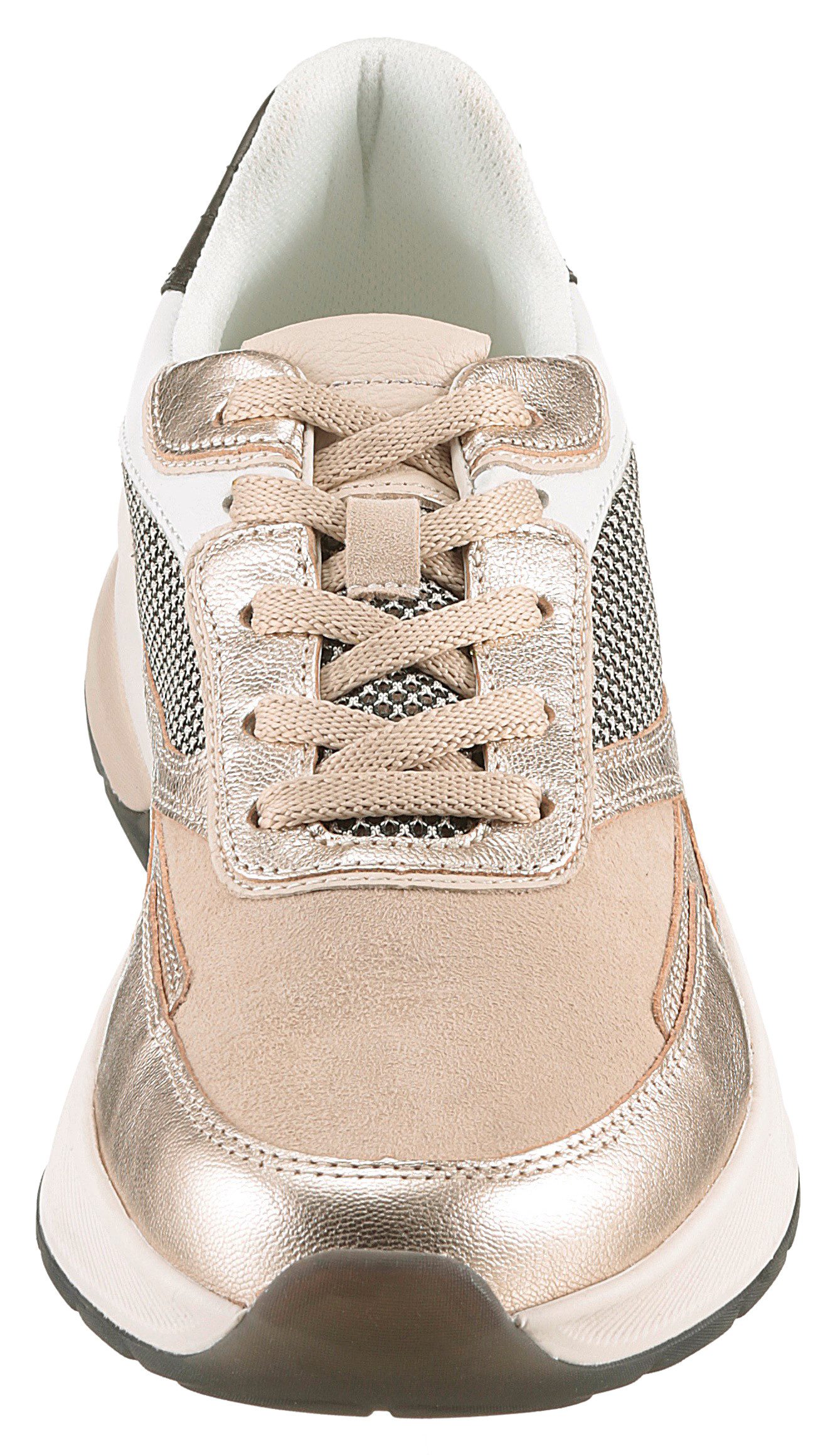 Gabor Rollingsoft Sneakers met sleehak vrijetijdsschoen, lage schoen, veterschoen met contrastafwerkingen